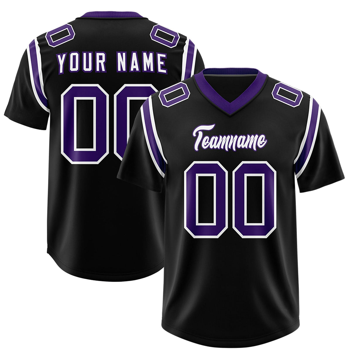 Custom Black Personalized Shoulder Cut Two-Tone Authentic American Football Jersey