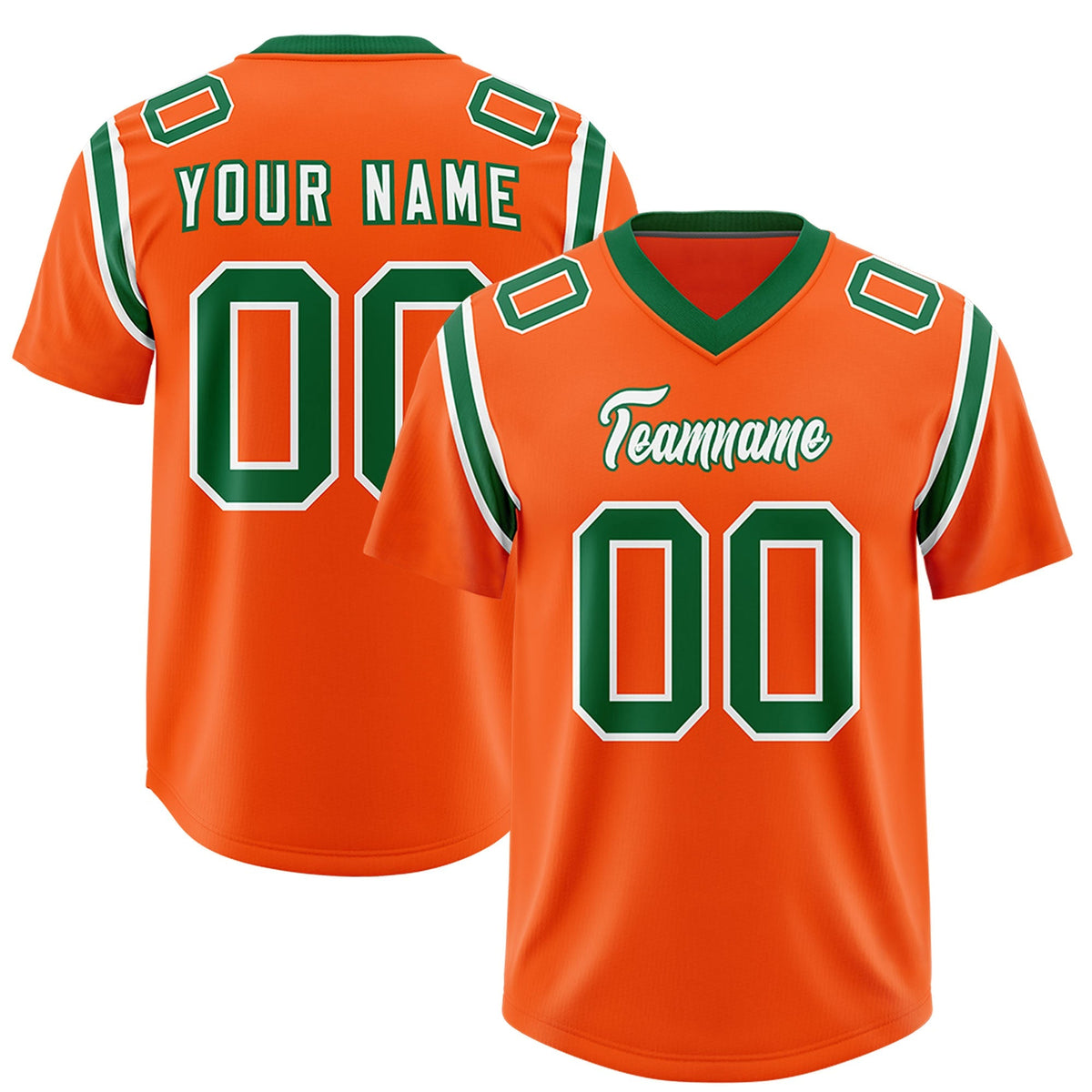 Custom Orange Personalized Shoulder Cut Two-Tone Authentic American Football Jersey