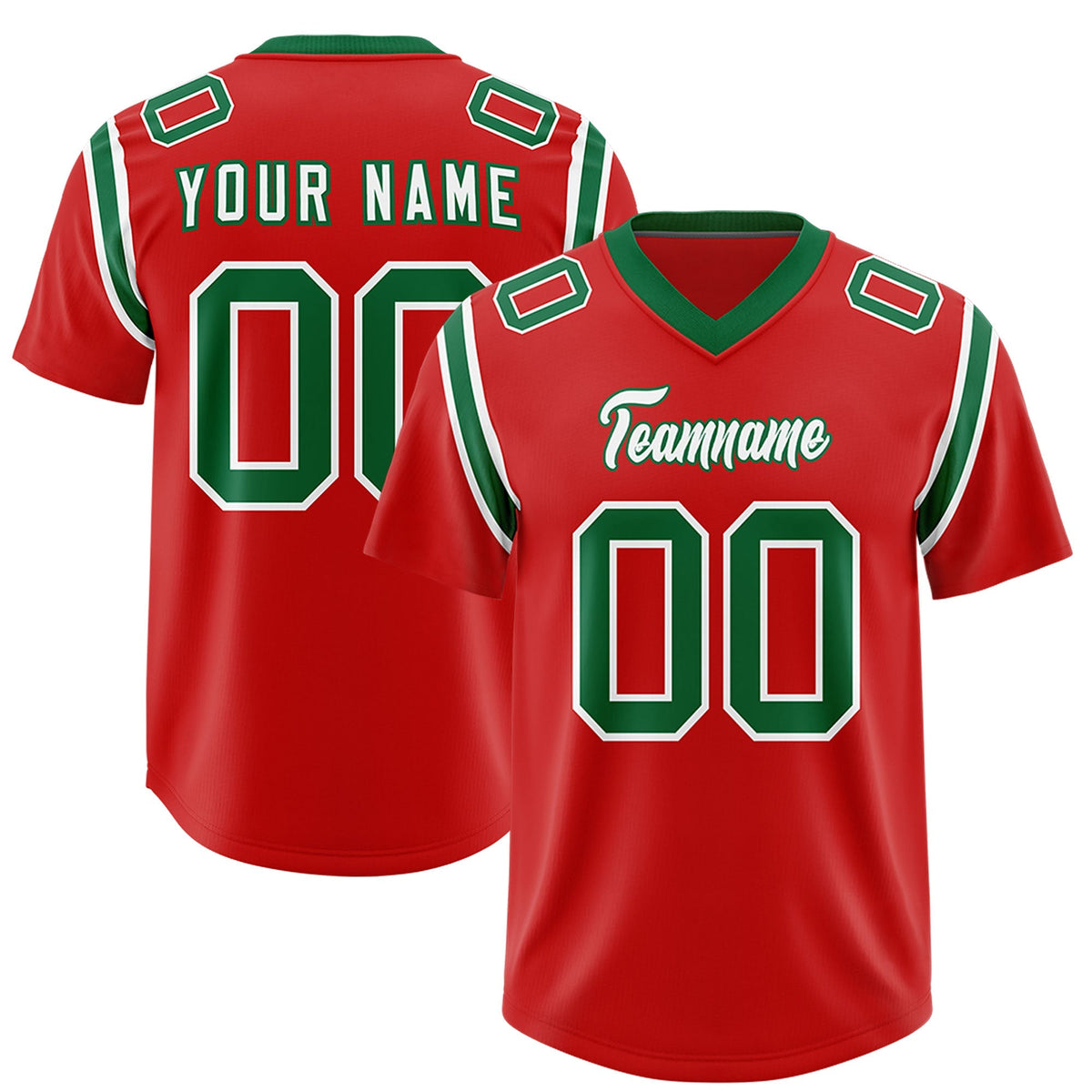 Custom Red Personalized Shoulder Cut Two-Tone Authentic American Football Jersey