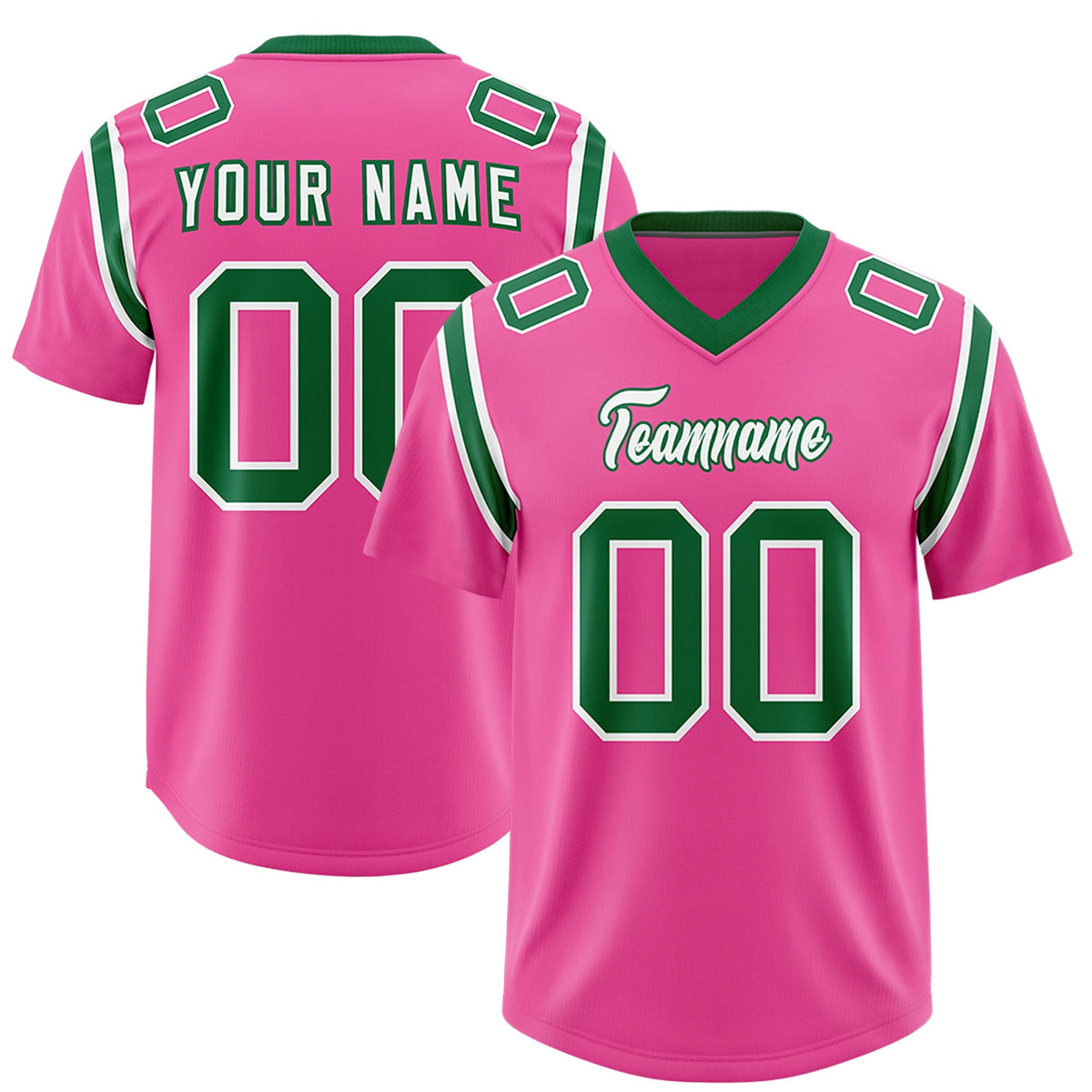 Custom Pink Personalized Shoulder Cut Two-Tone Authentic American Football Jersey