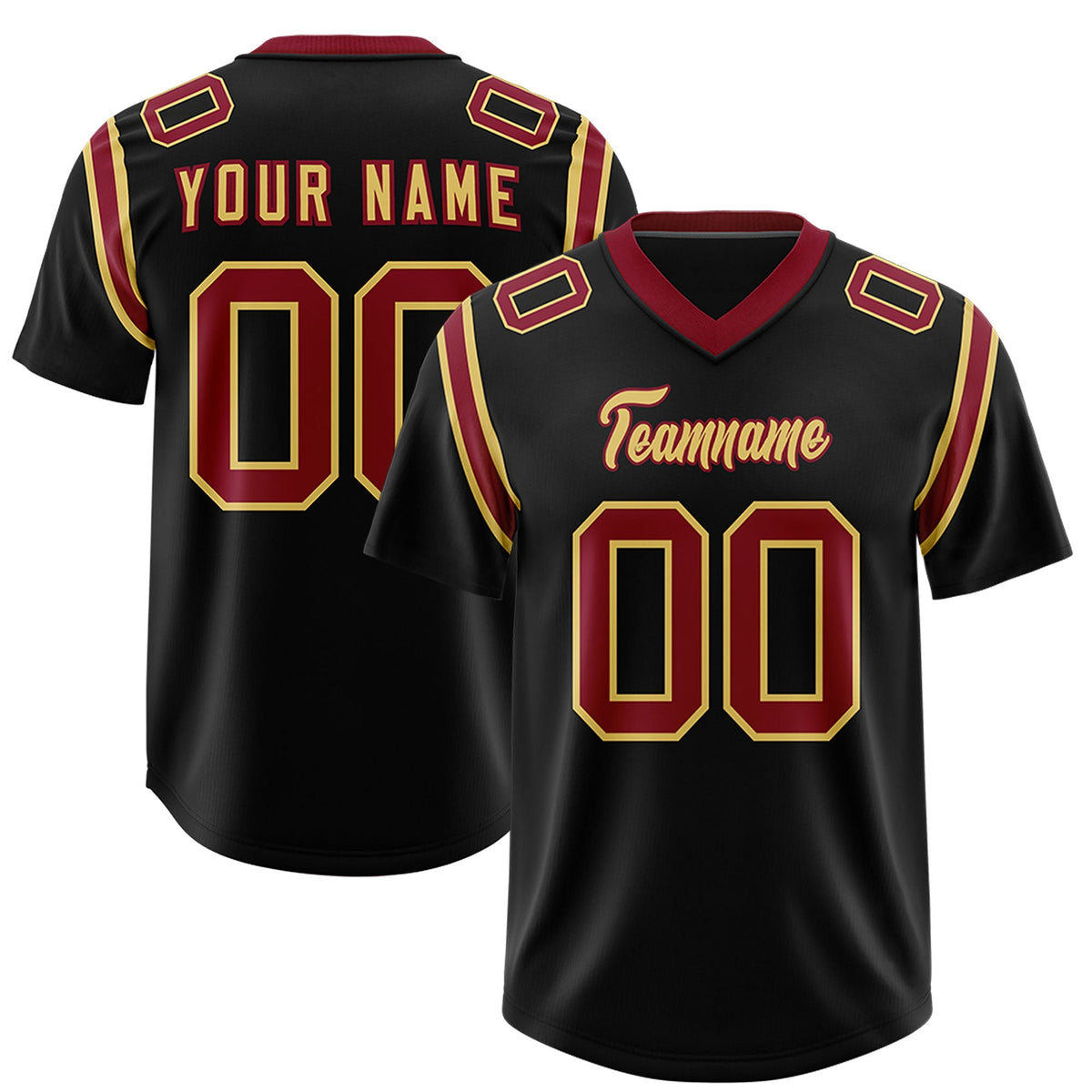Custom Black Personalized Shoulder Cut Two-Tone Authentic American Football Jersey