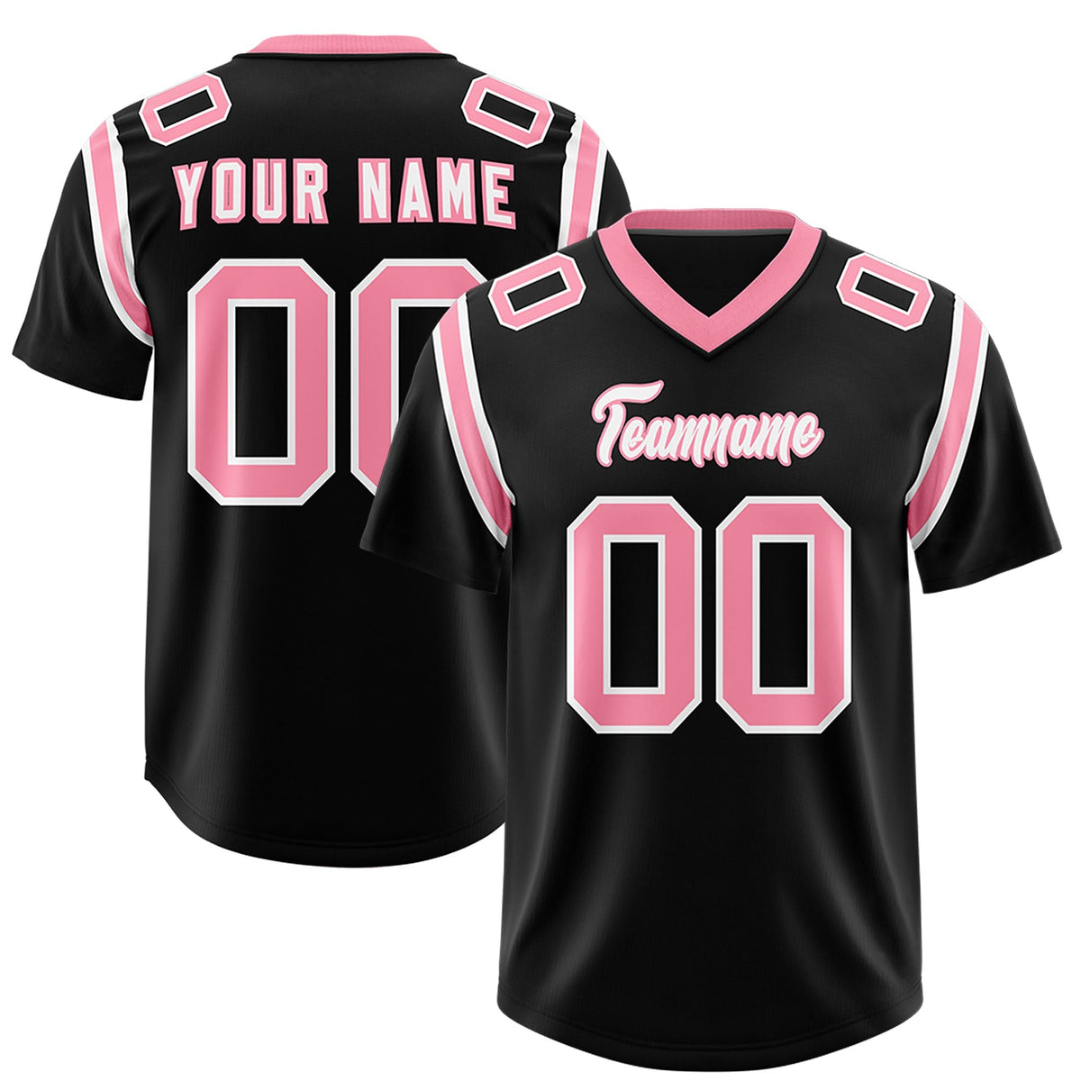Custom Black Personalized Shoulder Cut Two-Tone Authentic American Football Jersey