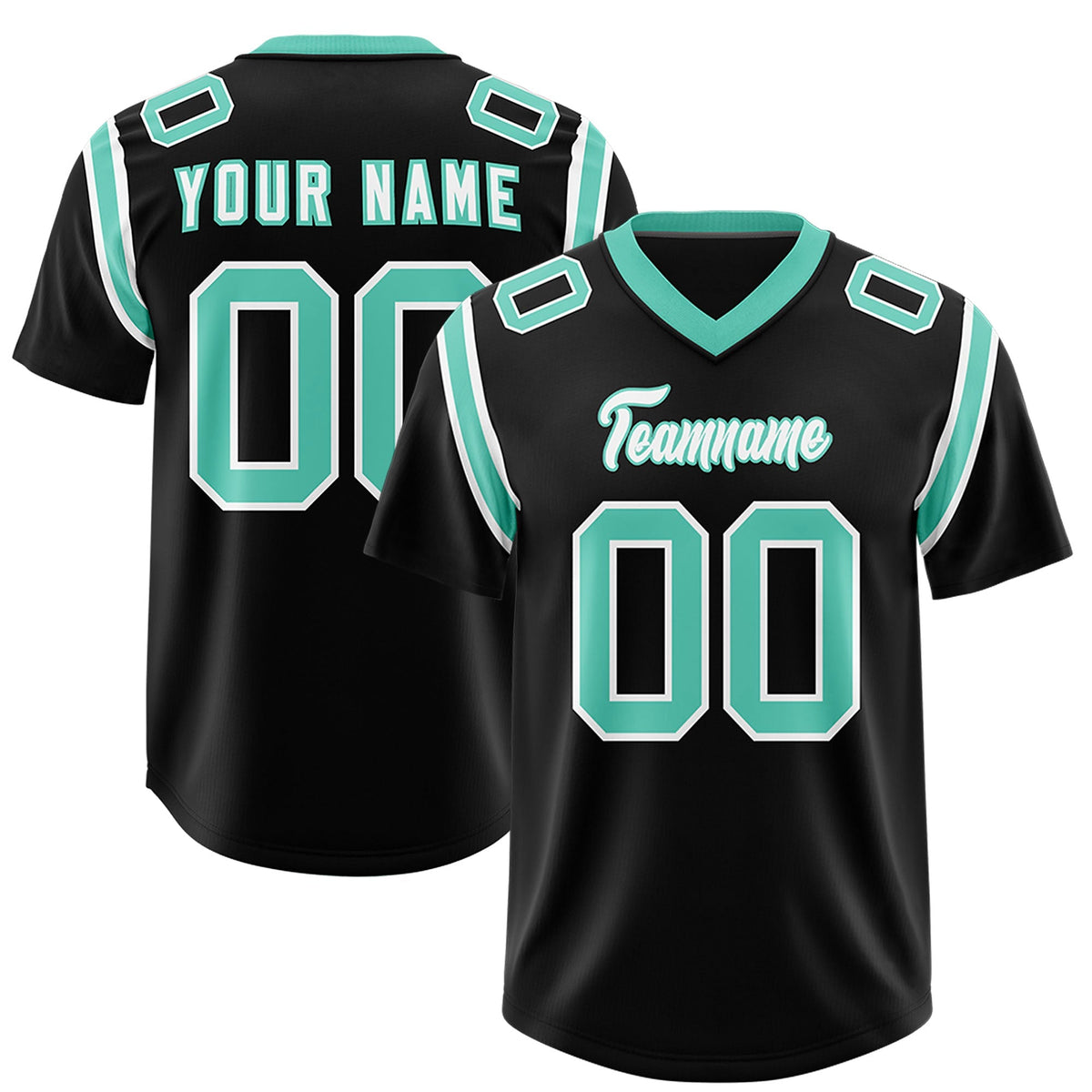 Custom Black Personalized Shoulder Cut Two-Tone Authentic American Football Jersey