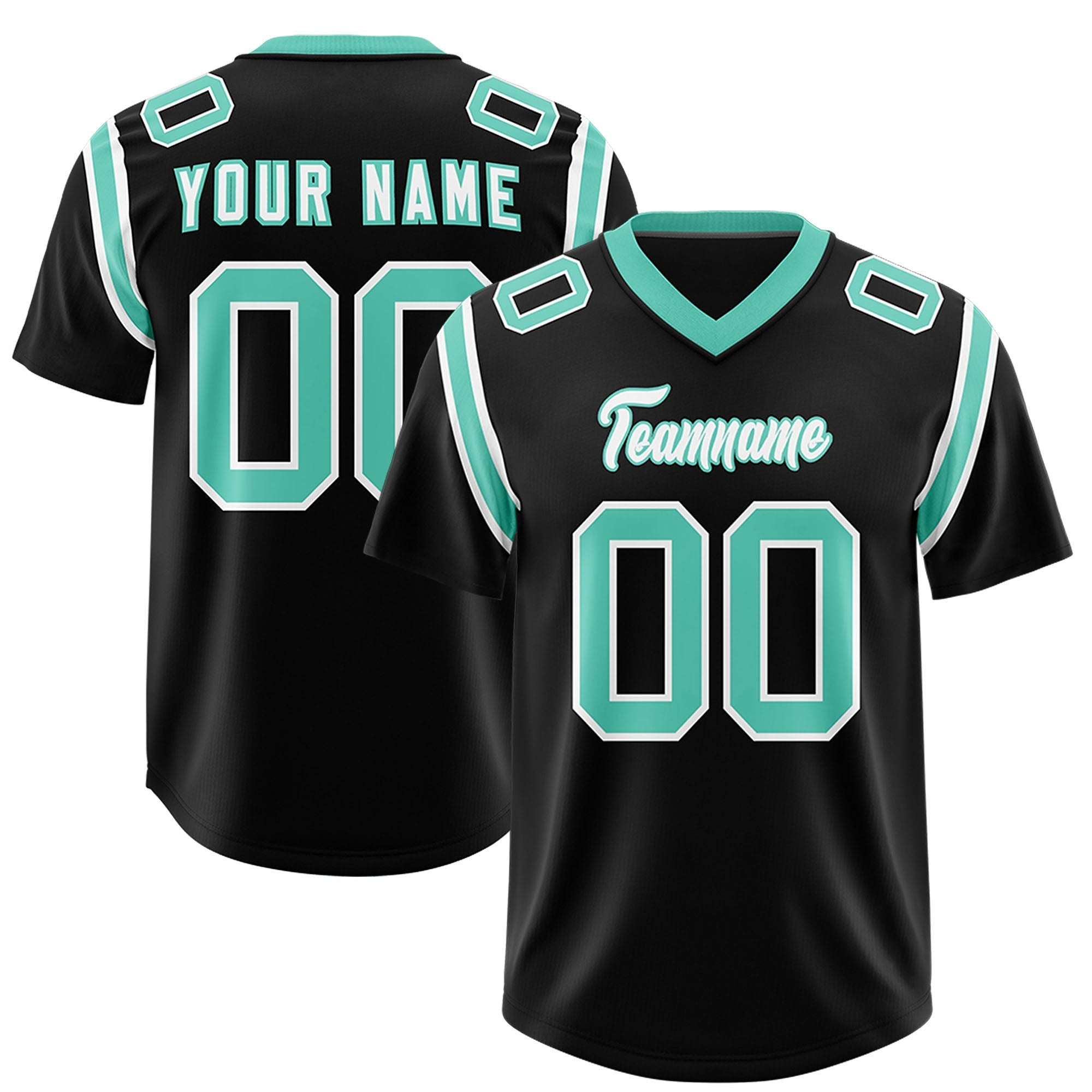 Custom Black Personalized Shoulder Cut Two-Tone Authentic American Football Jersey