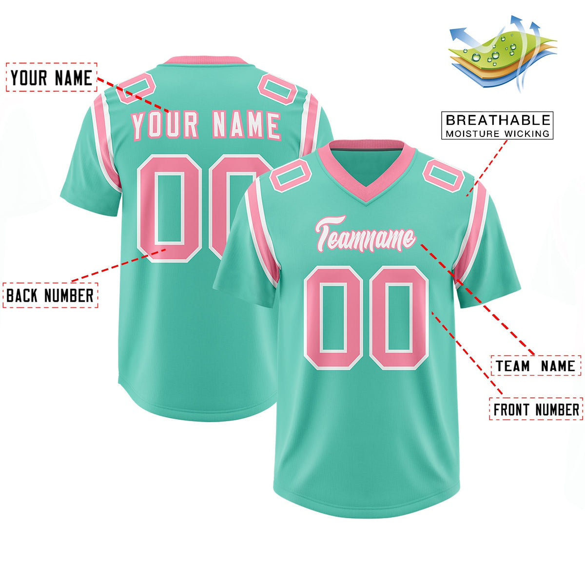 Custom Bright Green Personalized Shoulder Cut Two-Tone Authentic American Football Jersey