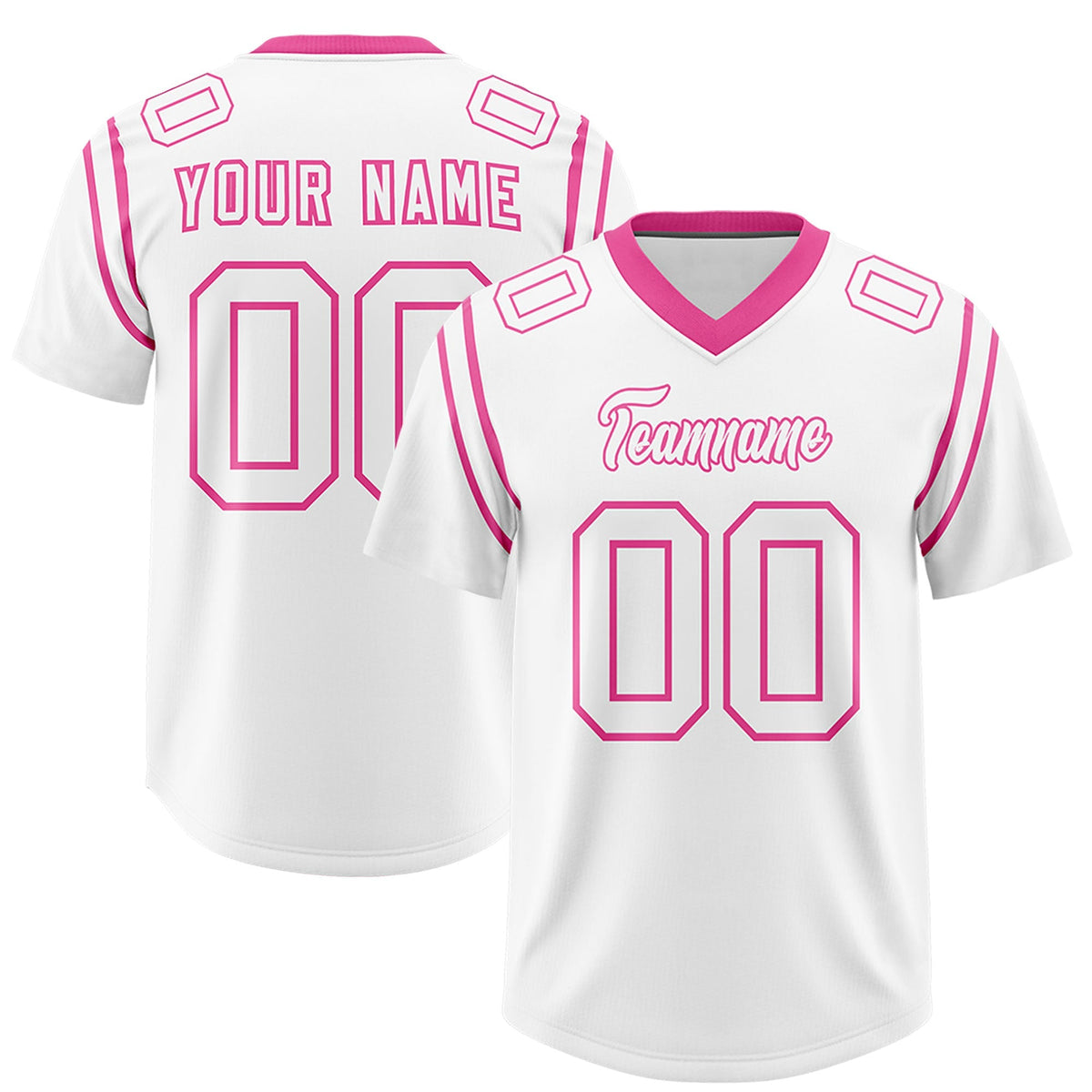 Custom White Personalized Shoulder Cut Two-Tone Authentic American Football Jersey