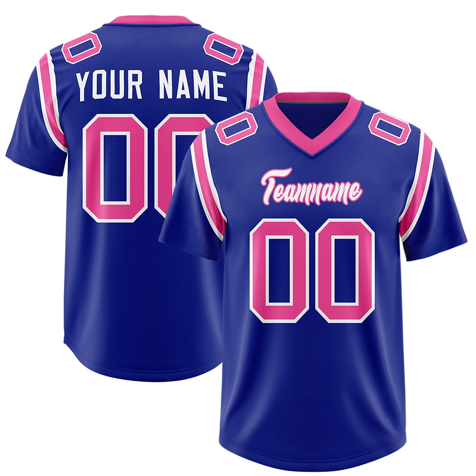 Custom Royal Personalized Shoulder Cut Two-Tone Authentic American Football Jersey