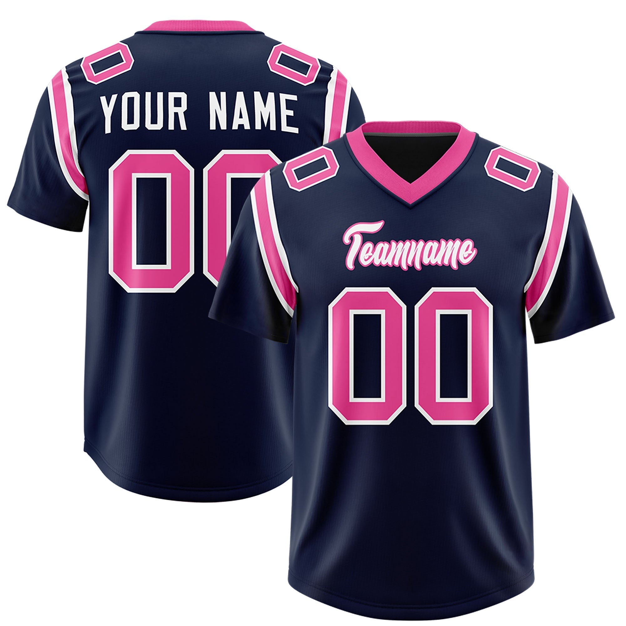 Custom Navy Personalized Shoulder Cut Two-Tone Authentic American Football Jersey