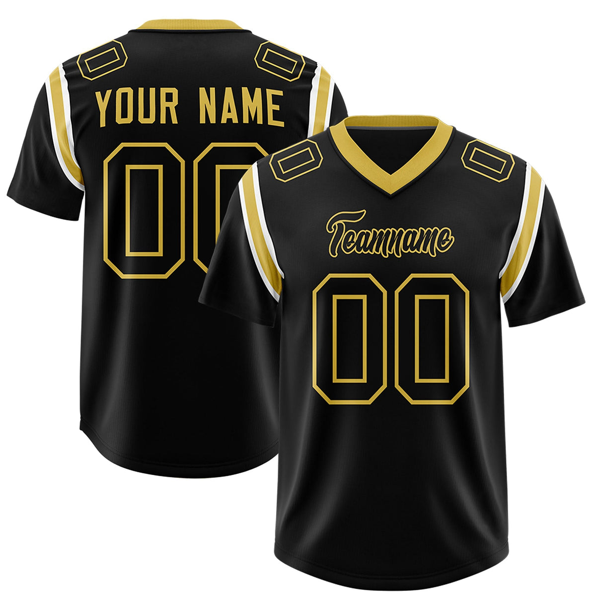 Custom Black Personalized Shoulder Cut Two-Tone Authentic American Football Jersey