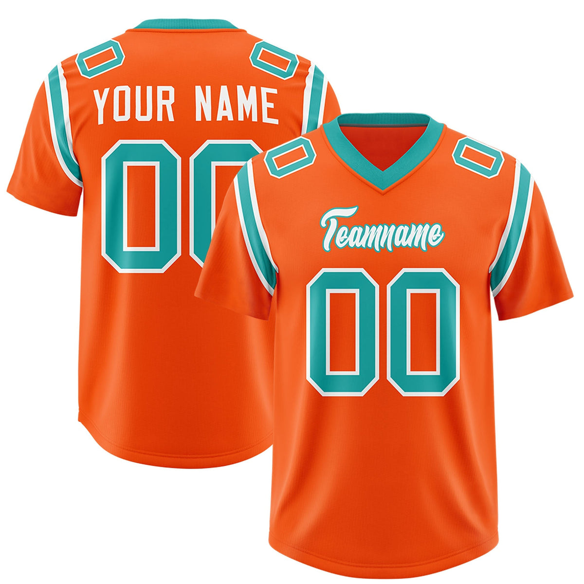 Custom Orange Personalized Shoulder Cut Two-Tone Authentic American Football Jersey