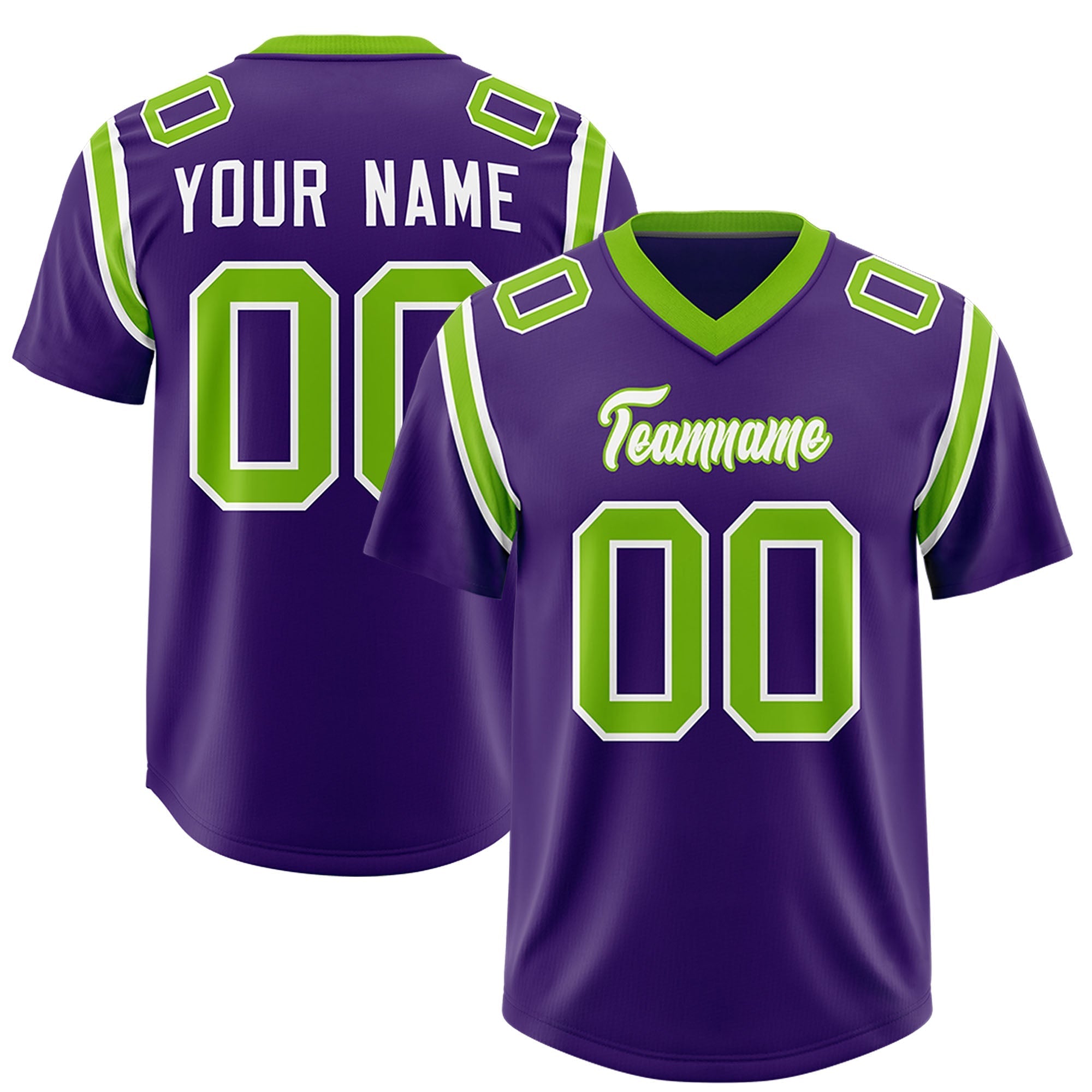 Custom Purple Personalized Shoulder Cut Two-Tone Authentic American Football Jersey