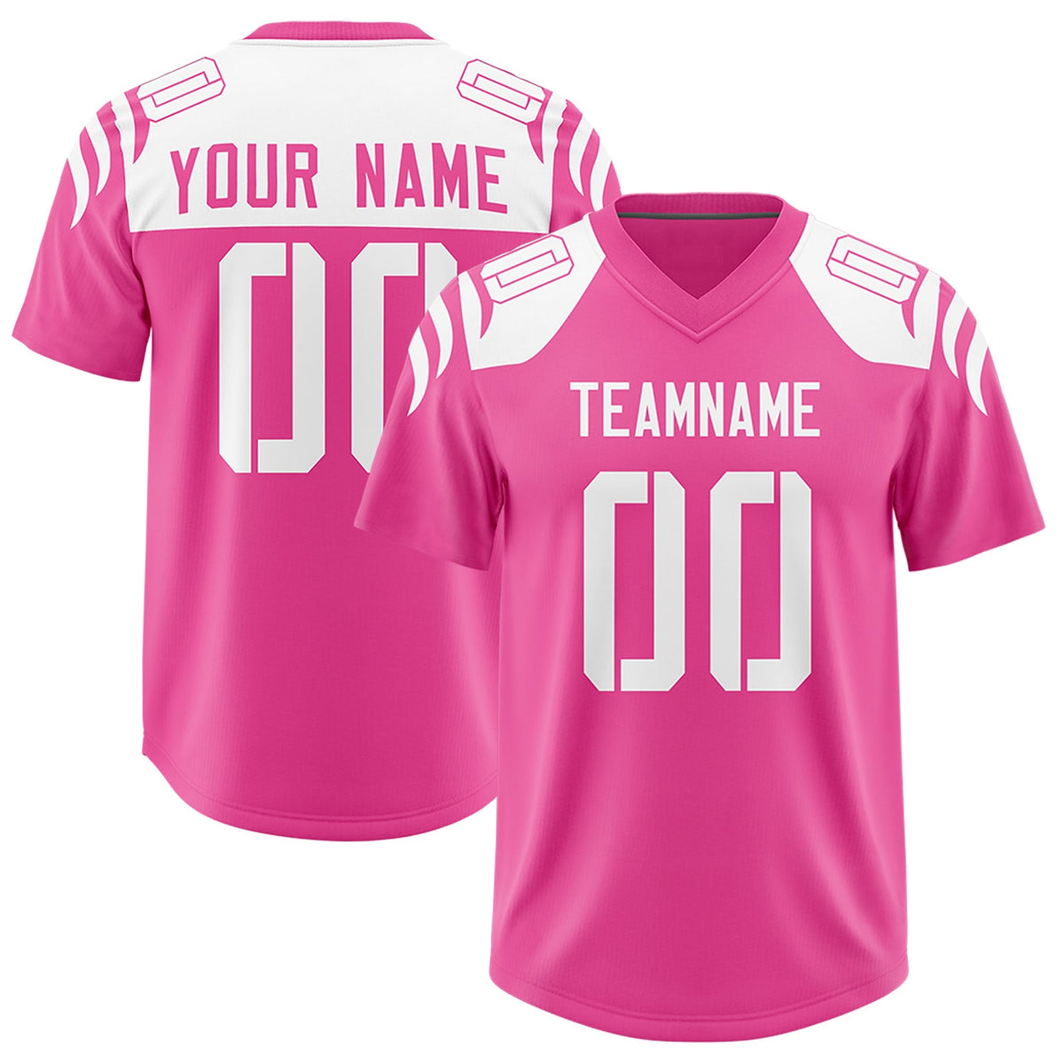 Custom Pink Pink Raglan Sleeves Personalized Pattern Authentic American Football Jersey