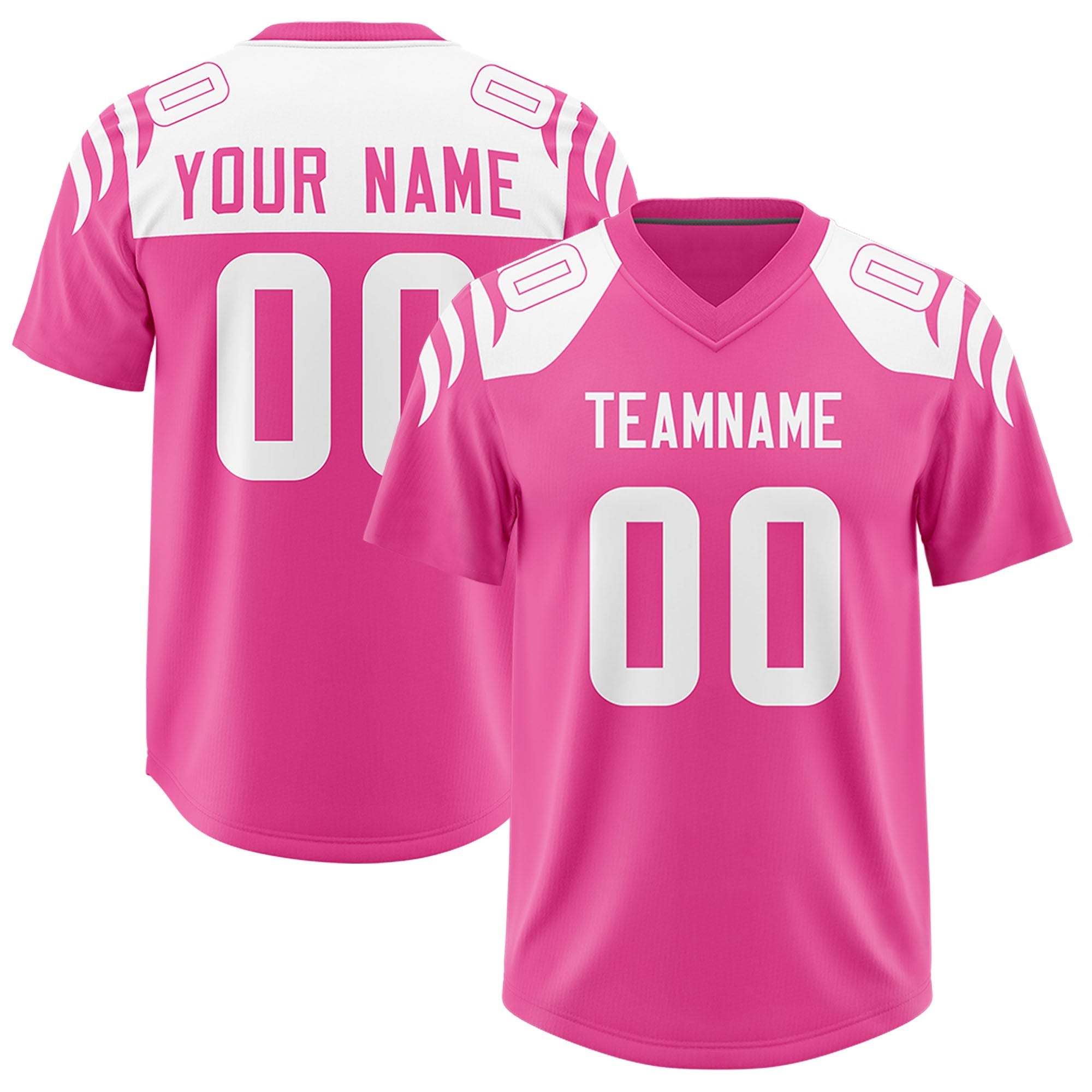 Custom Pink Pink Raglan Sleeves Personalized Pattern Authentic American Football Jersey