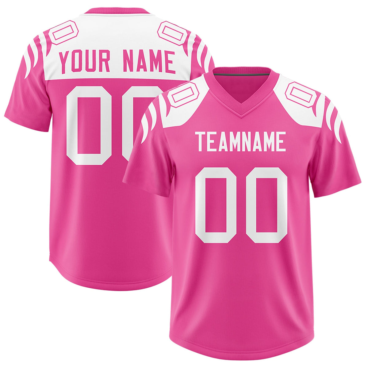 Custom Pink Pink Raglan Sleeves Personalized Pattern Authentic American Football Jersey