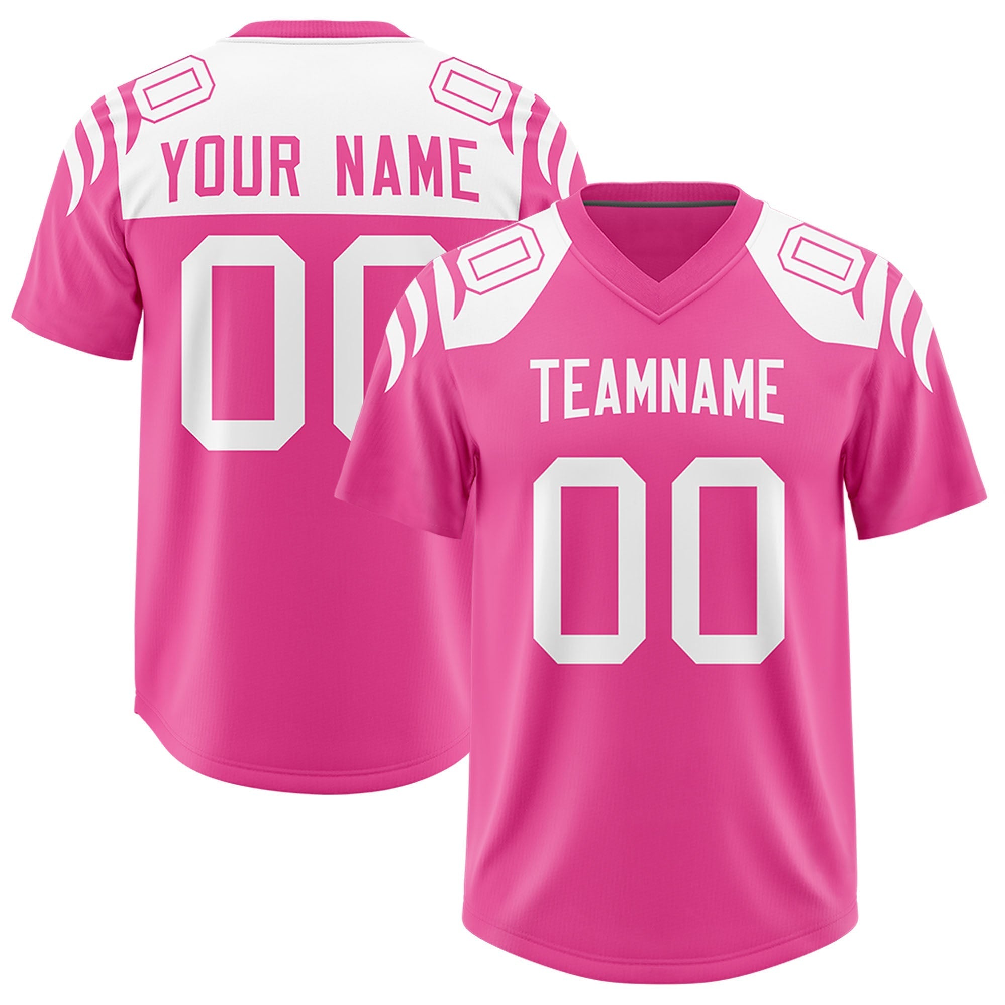 Custom Pink Pink Raglan Sleeves Personalized Pattern Authentic American Football Jersey