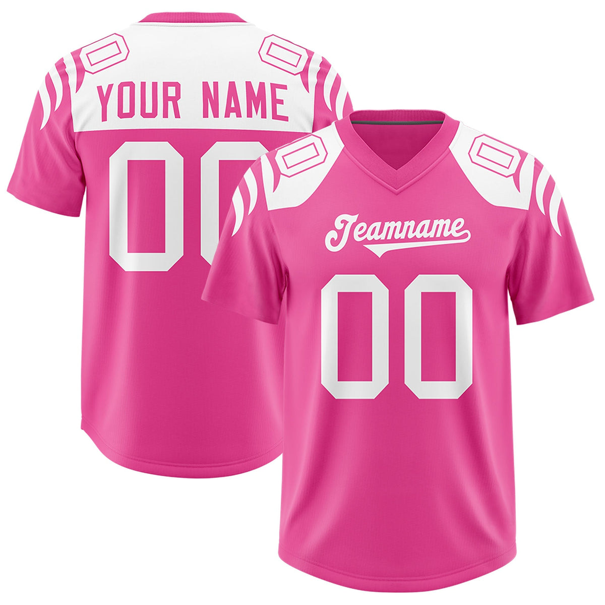 Custom Pink Pink Raglan Sleeves Personalized Pattern Authentic American Football Jersey