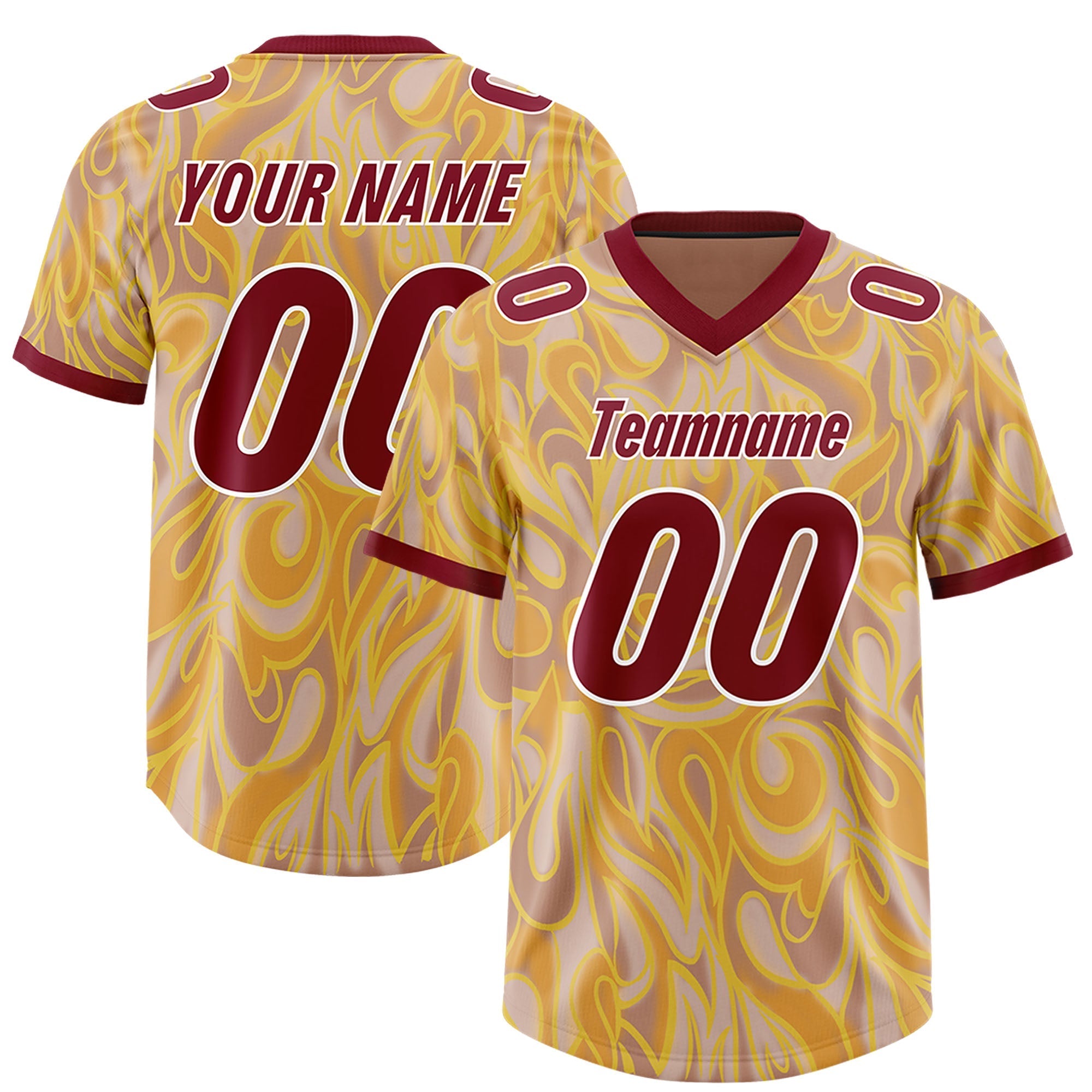 Custom Khaki Personalized Printed Graffiti Pattern Design Authentic American Football Jersey
