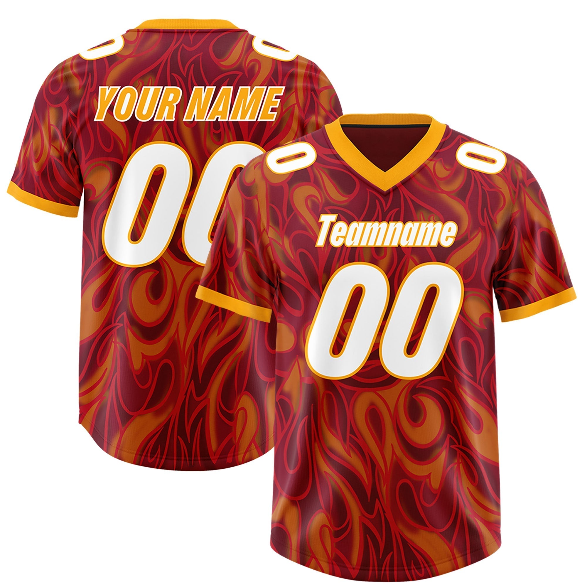Custom Crimson Personalized Printed Graffiti Pattern Design Authentic American Football Jersey