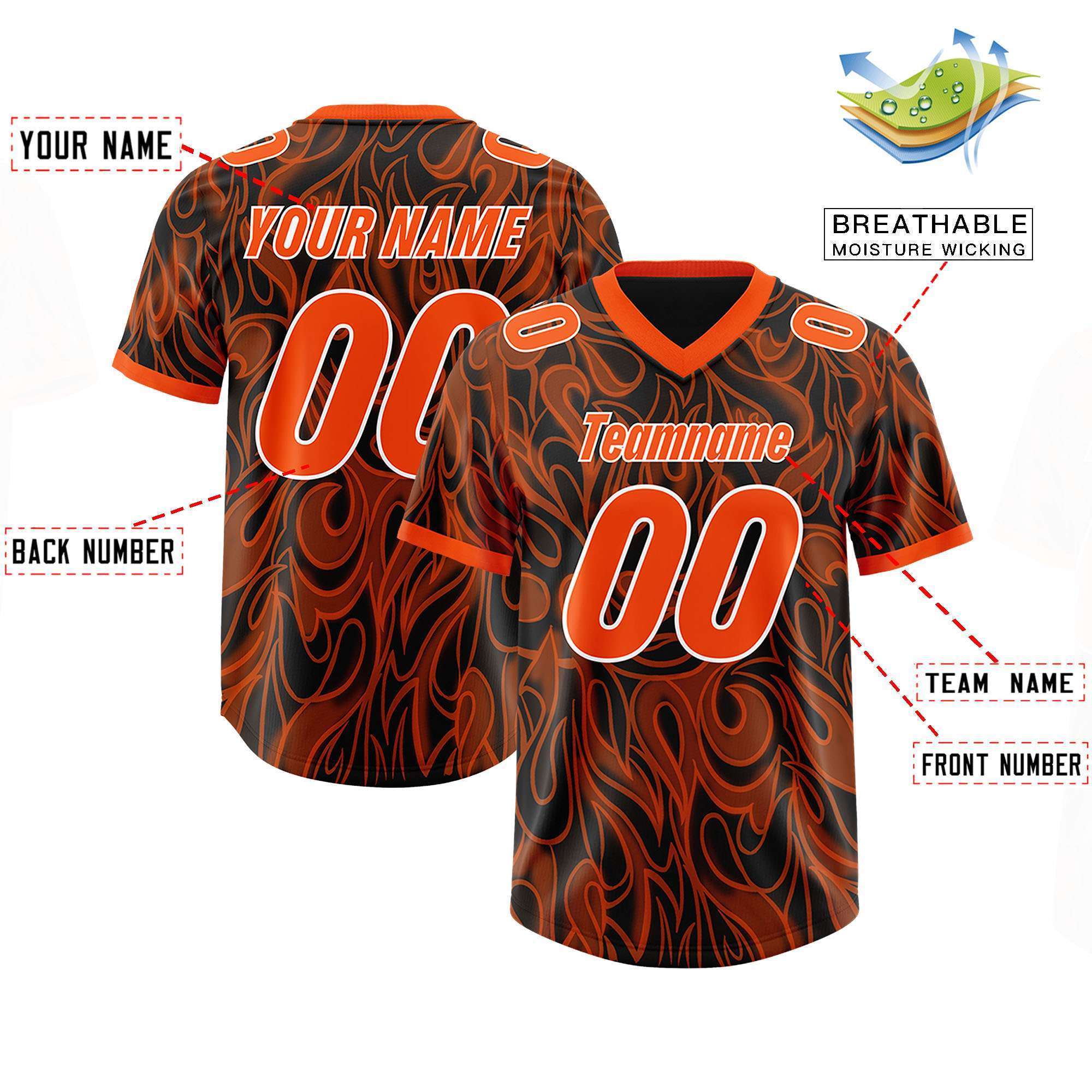 Custom Black Personalized Printed Graffiti Pattern Design Authentic American Football Jersey