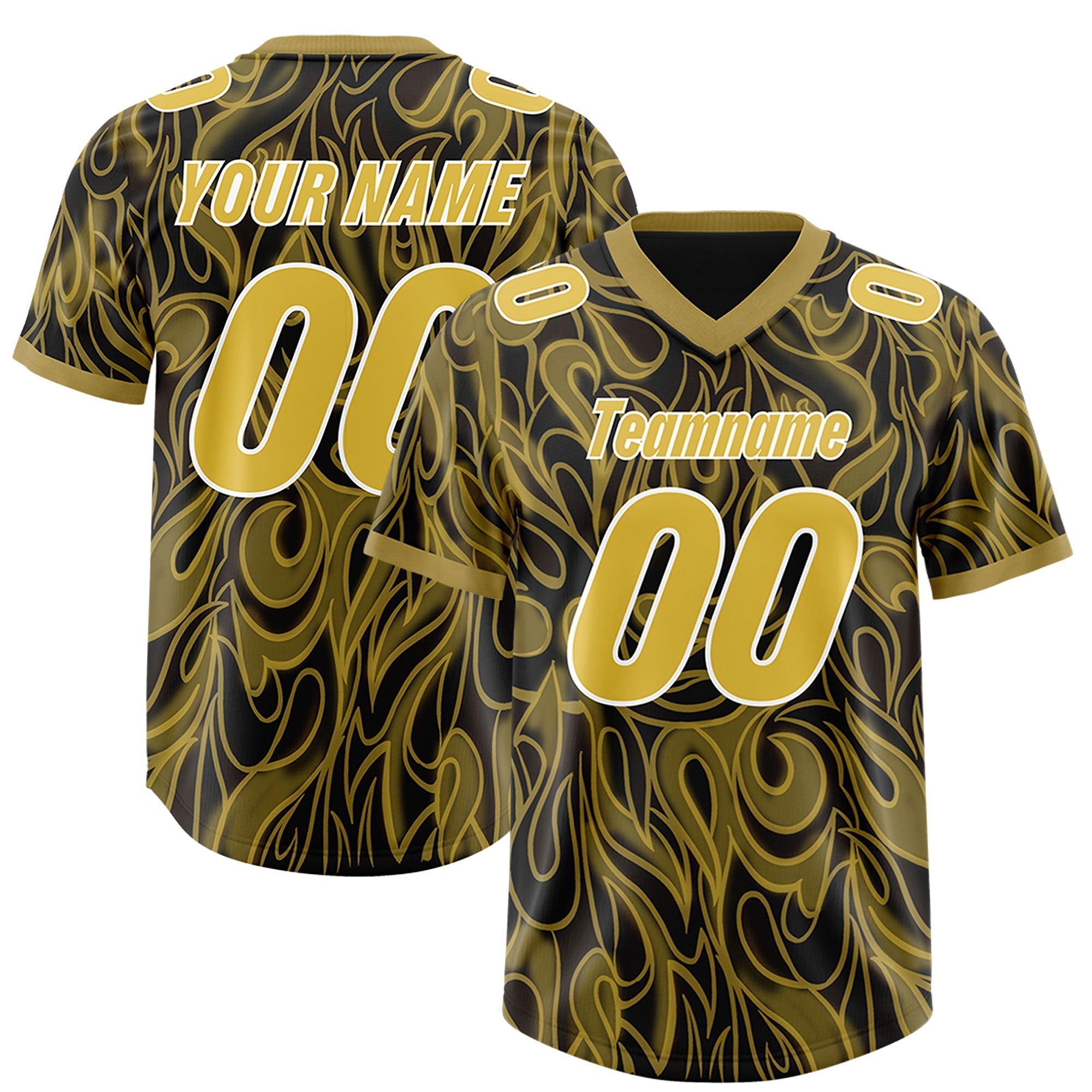 Custom Black Personalized Printed Graffiti Pattern Design Authentic American Football Jersey