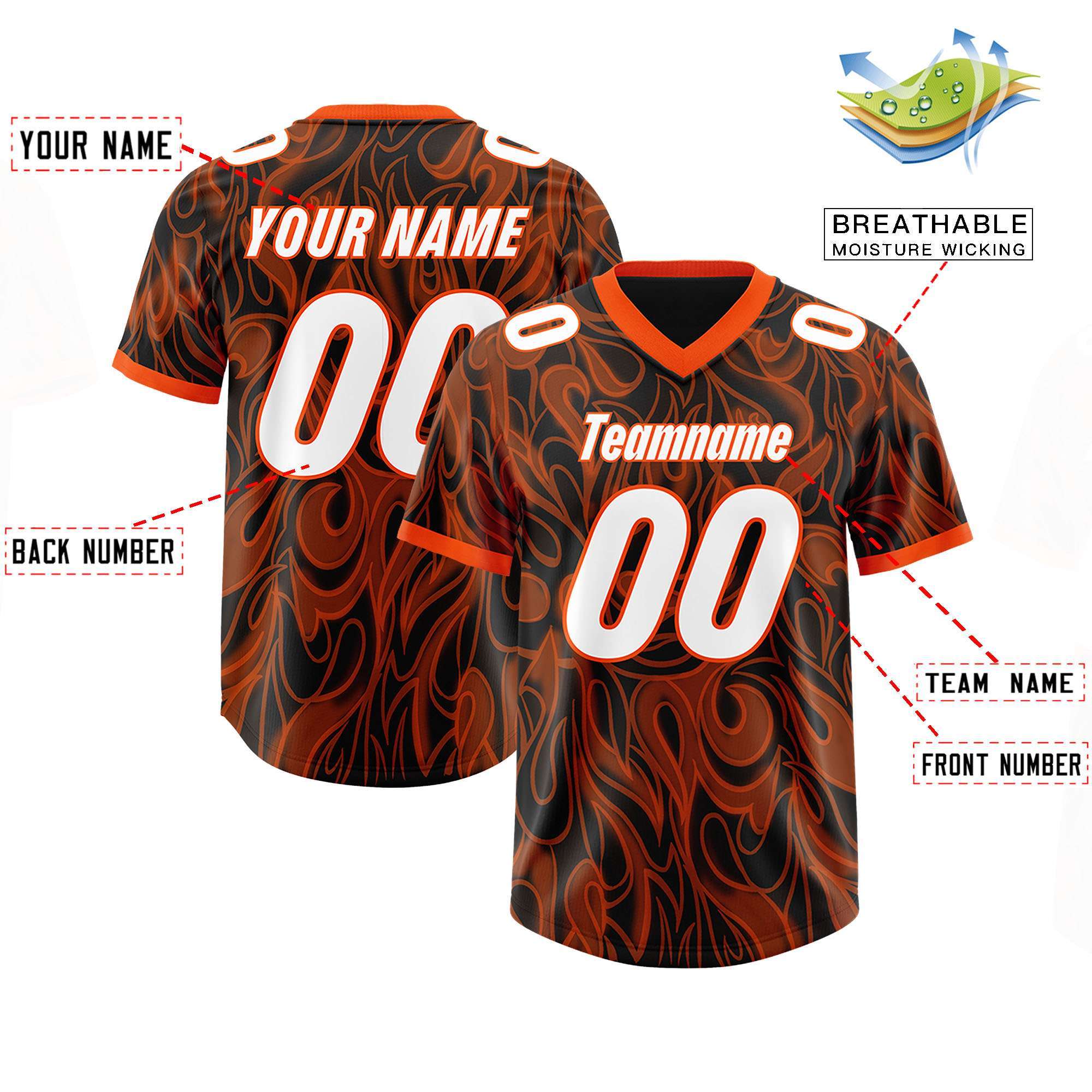 Custom Black Personalized Printed Graffiti Pattern Design Authentic American Football Jersey