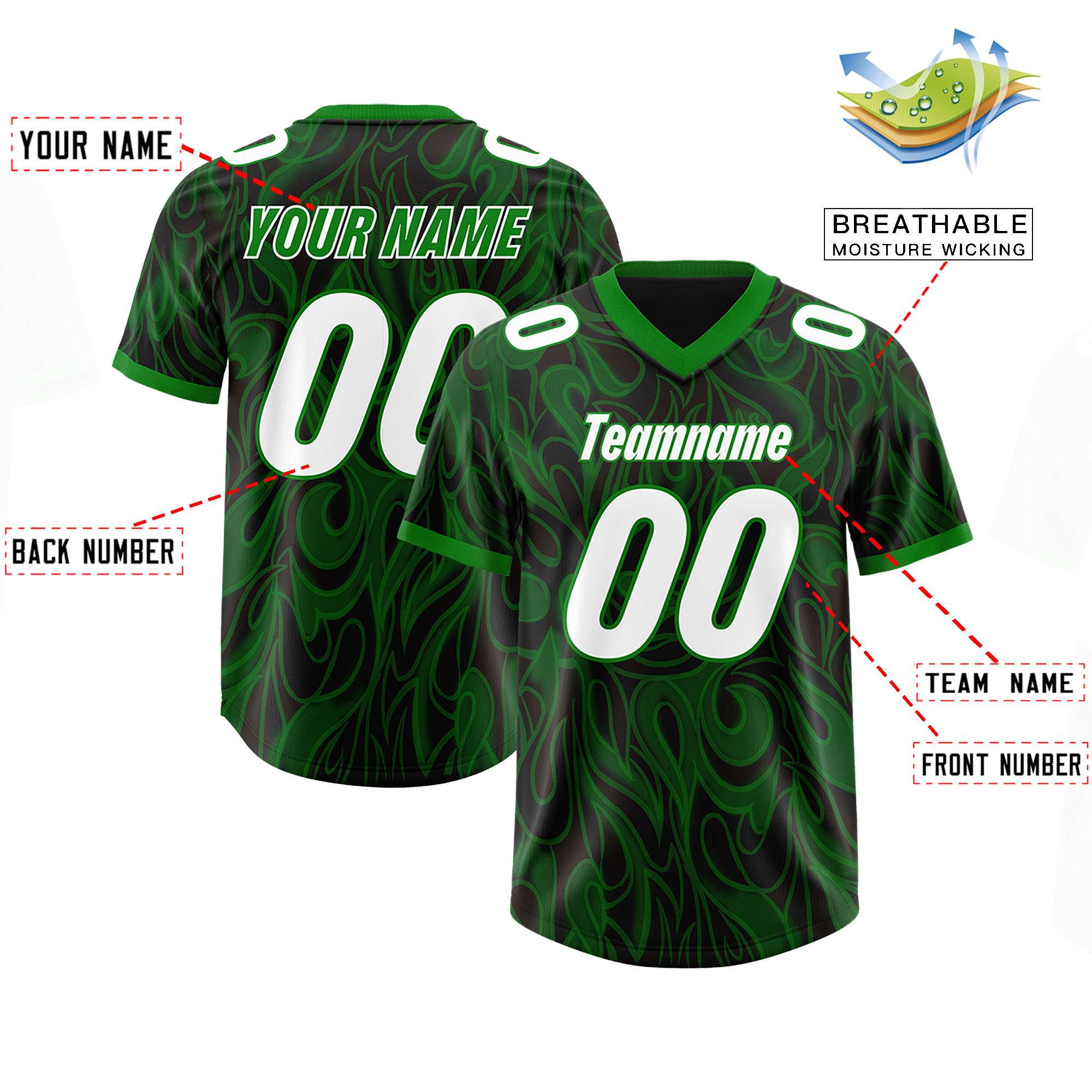 Custom Black Personalized Printed Graffiti Pattern Design Authentic American Football Jersey
