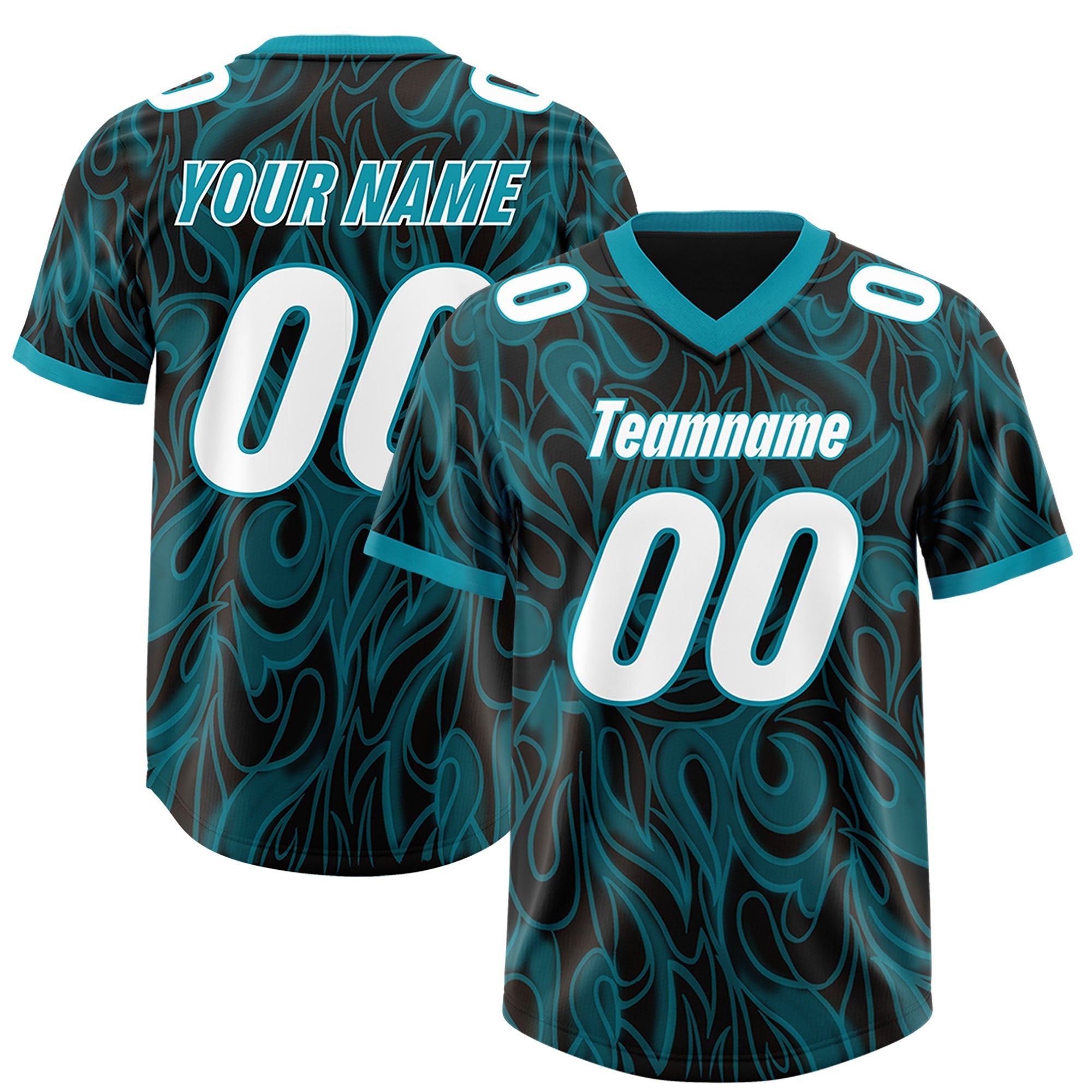 Custom Black Personalized Printed Graffiti Pattern Design Authentic American Football Jersey
