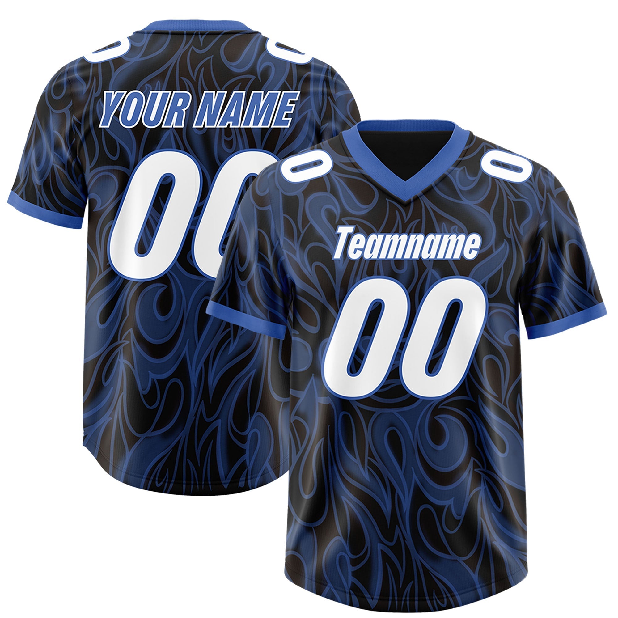 Custom Black Personalized Printed Graffiti Pattern Design Authentic American Football Jersey