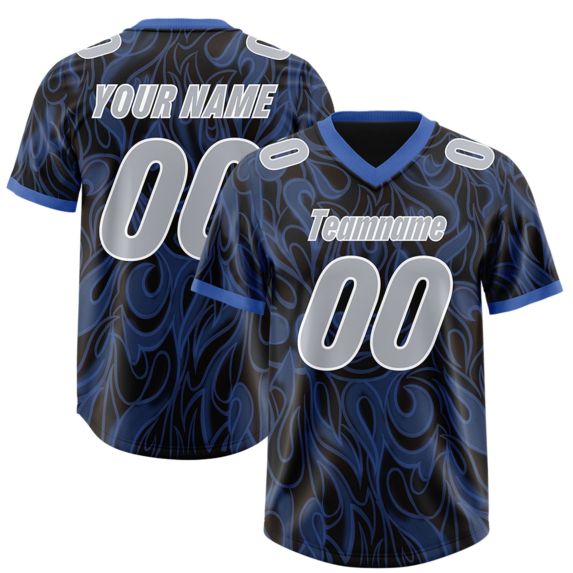 Custom Black Personalized Printed Graffiti Pattern Design Authentic American Football Jersey