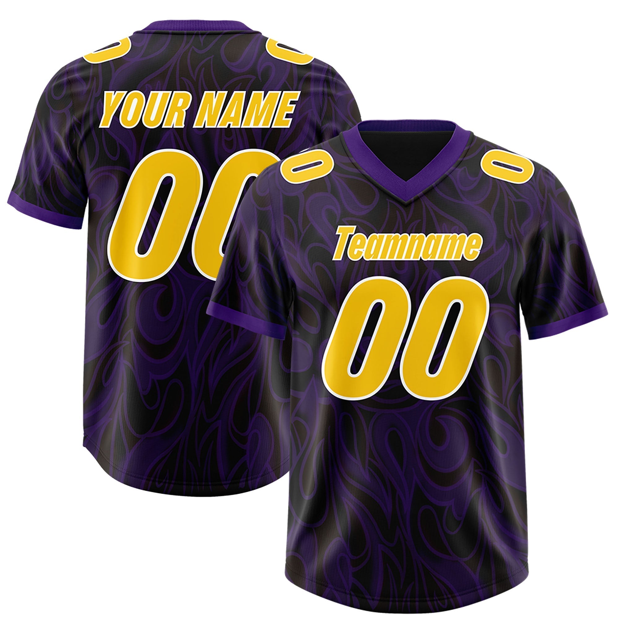 Custom Black Personalized Printed Graffiti Pattern Design Authentic American Football Jersey