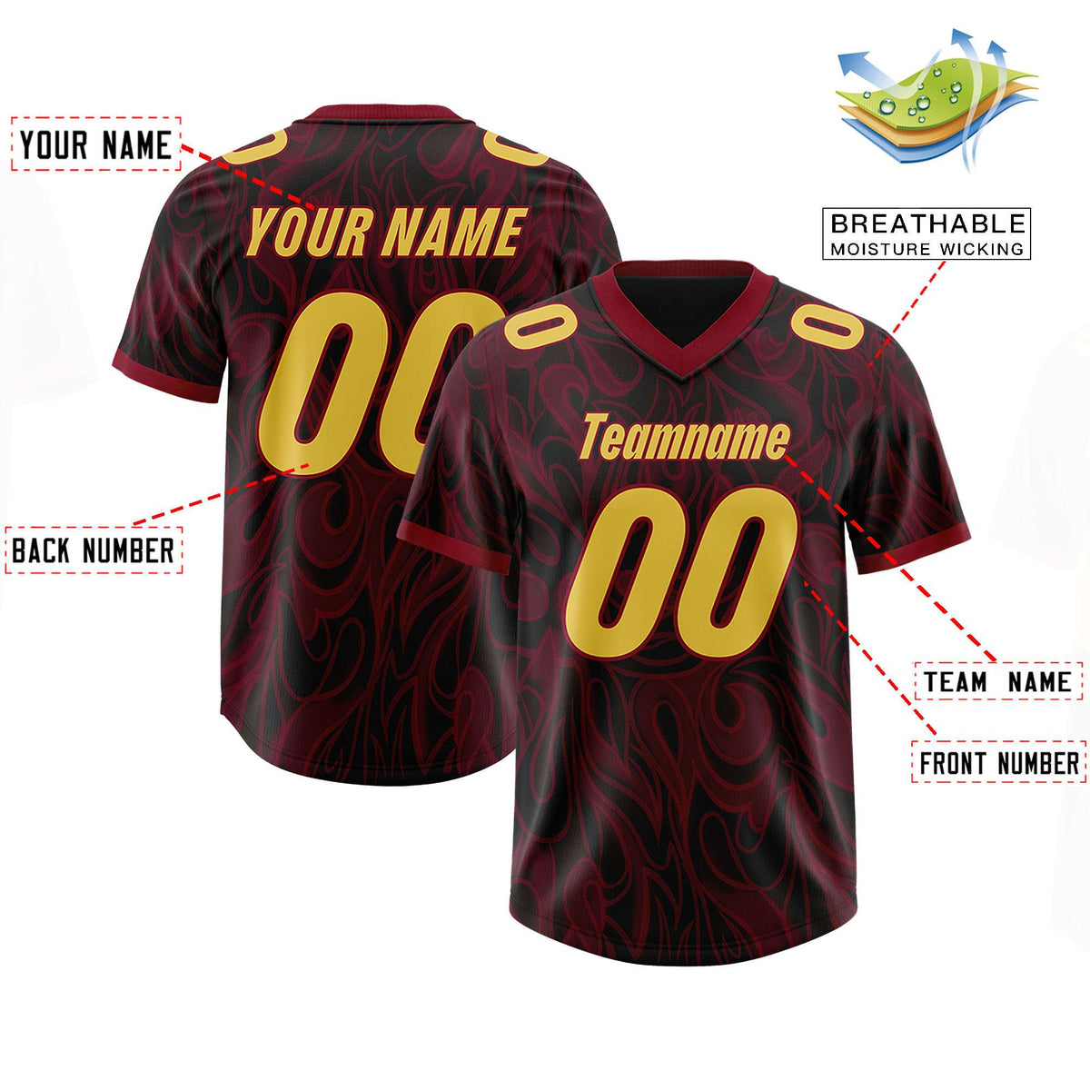 Custom Black Personalized Printed Graffiti Pattern Design Authentic American Football Jersey