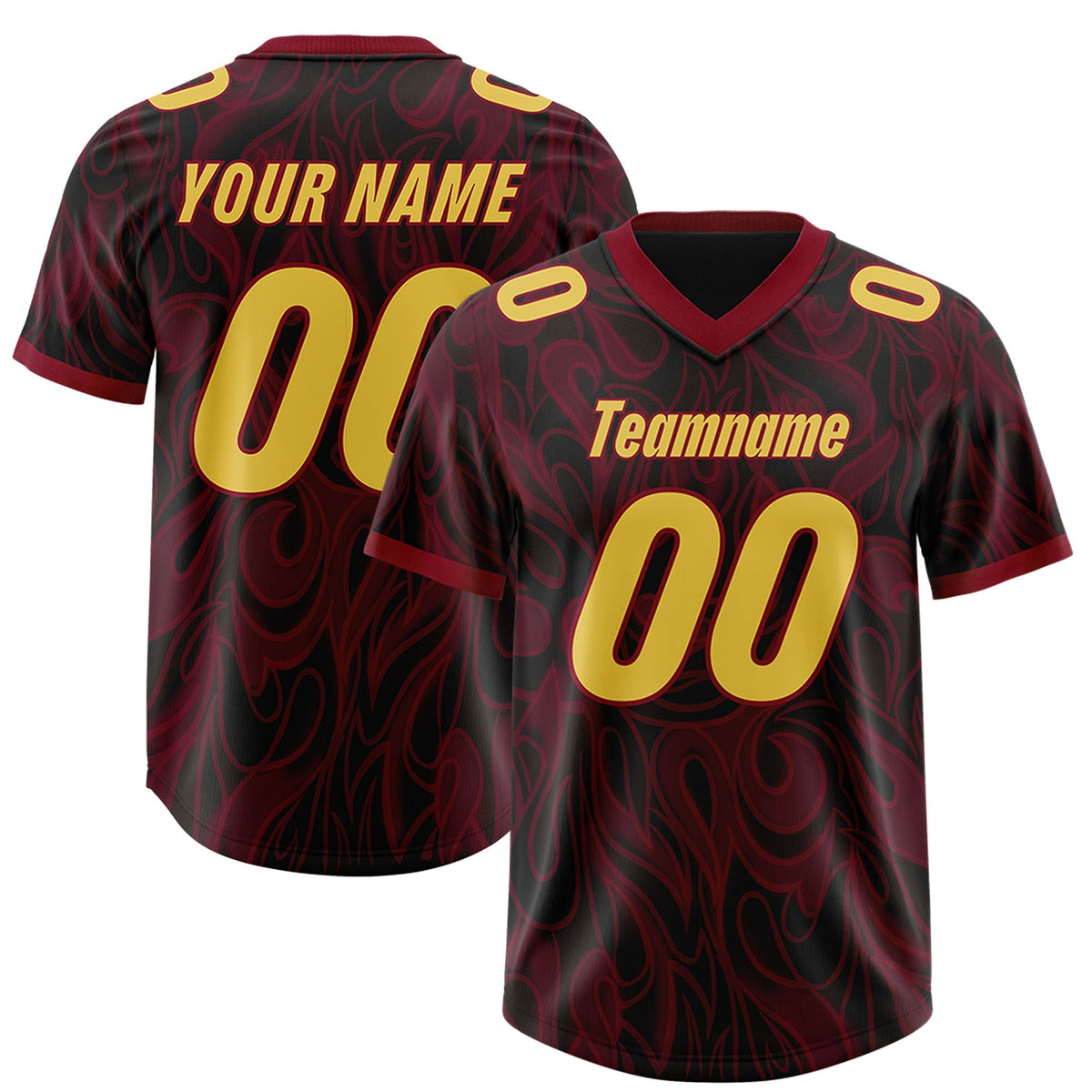 Custom Black Personalized Printed Graffiti Pattern Design Authentic American Football Jersey