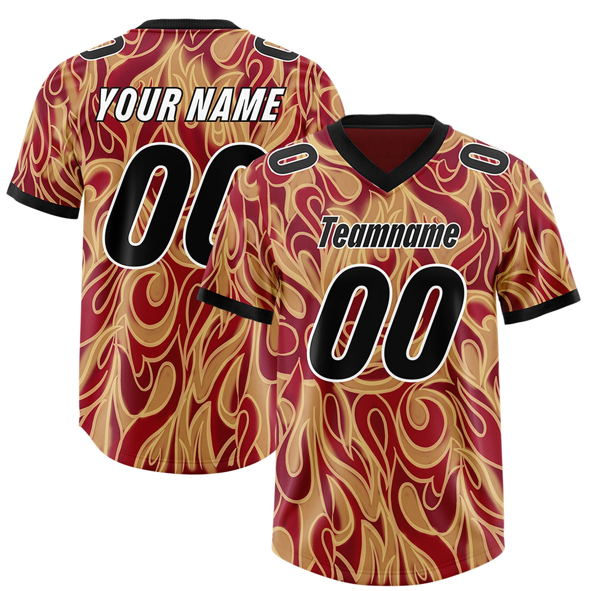 Custom Crimson Personalized Printed Graffiti Pattern Design Authentic American Football Jersey