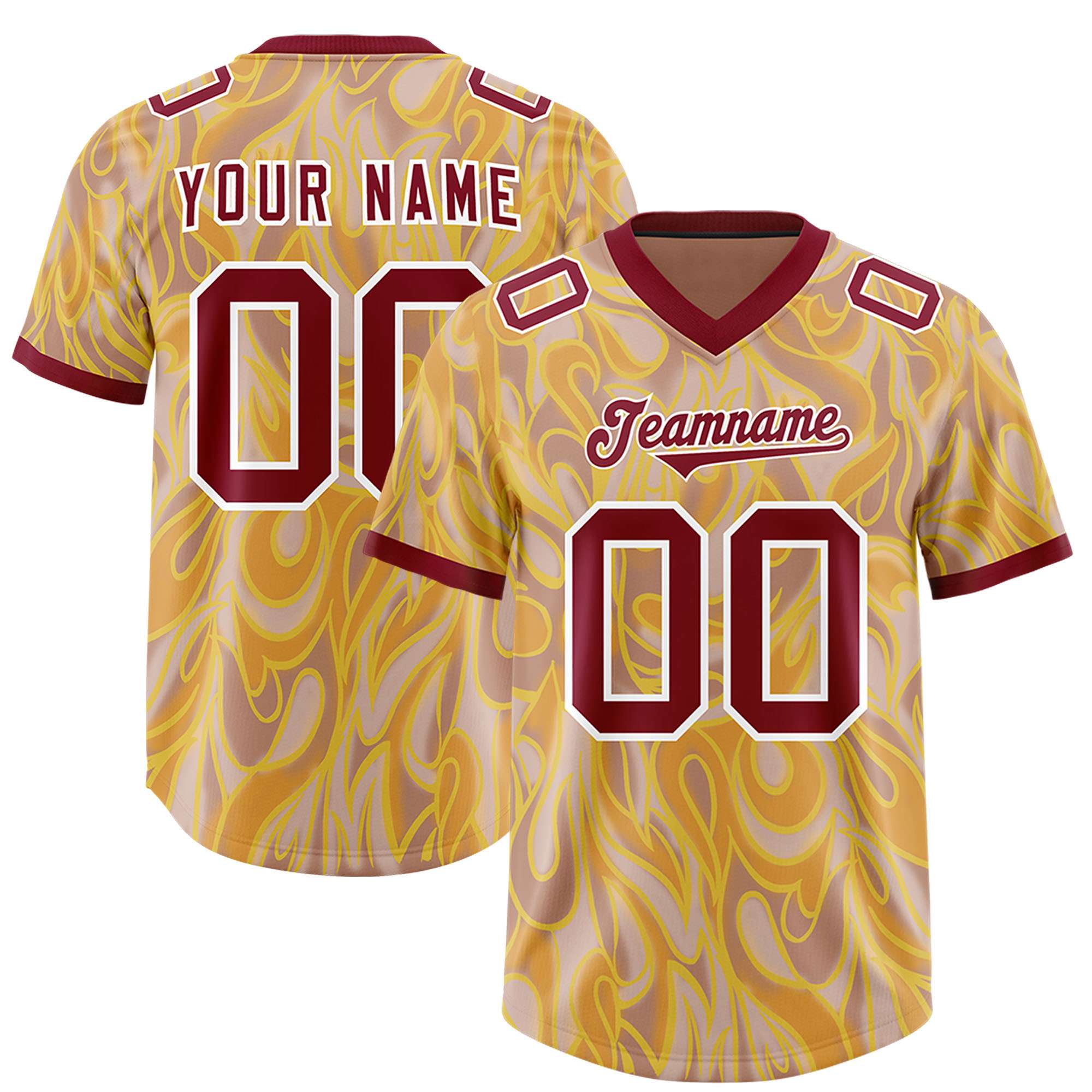 Custom Khaki Personalized Printed Graffiti Pattern Design Authentic American Football Jersey
