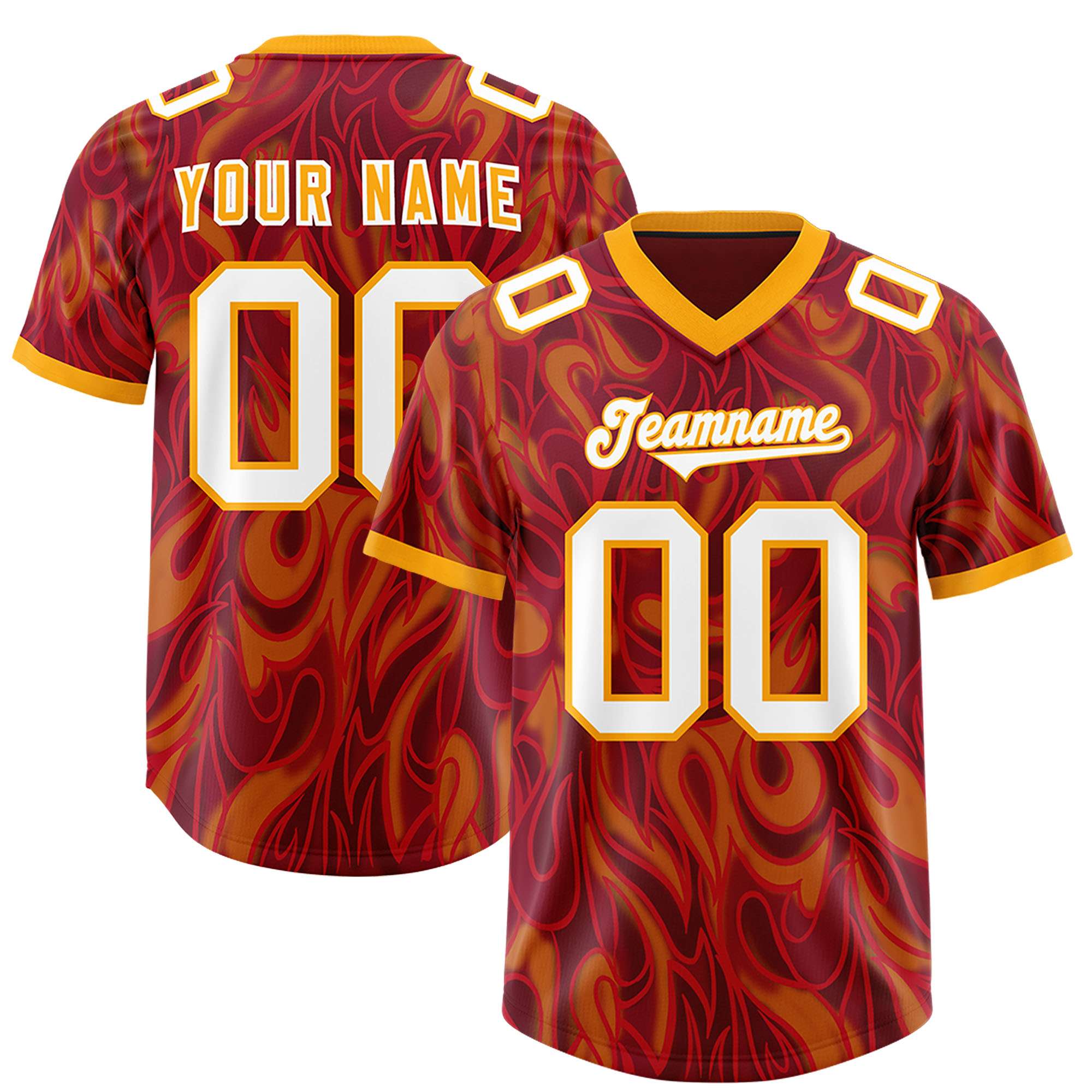 Custom Crimson Personalized Printed Graffiti Pattern Design Authentic American Football Jersey