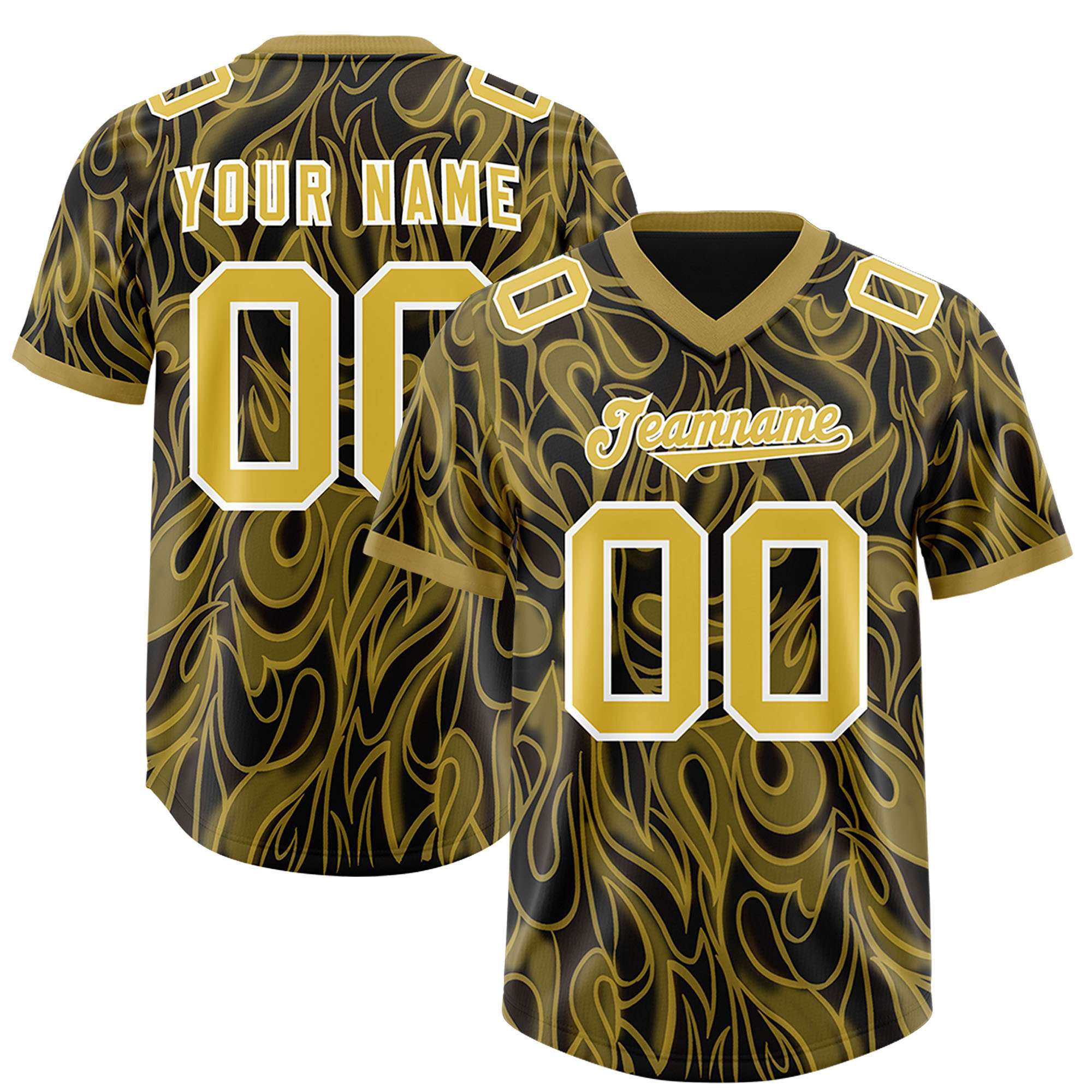 Custom Black Personalized Printed Graffiti Pattern Design Authentic American Football Jersey