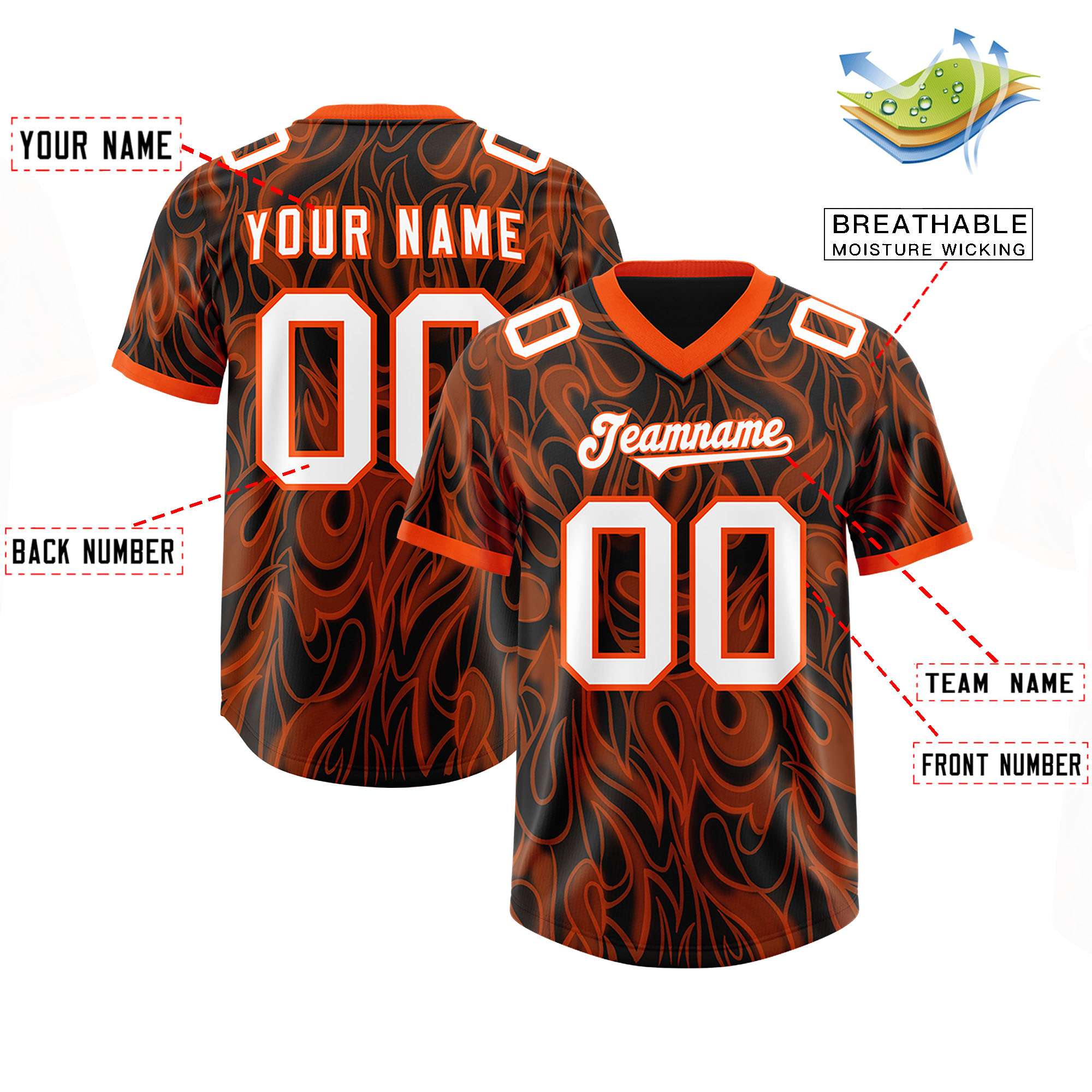 Custom Black Personalized Printed Graffiti Pattern Design Authentic American Football Jersey