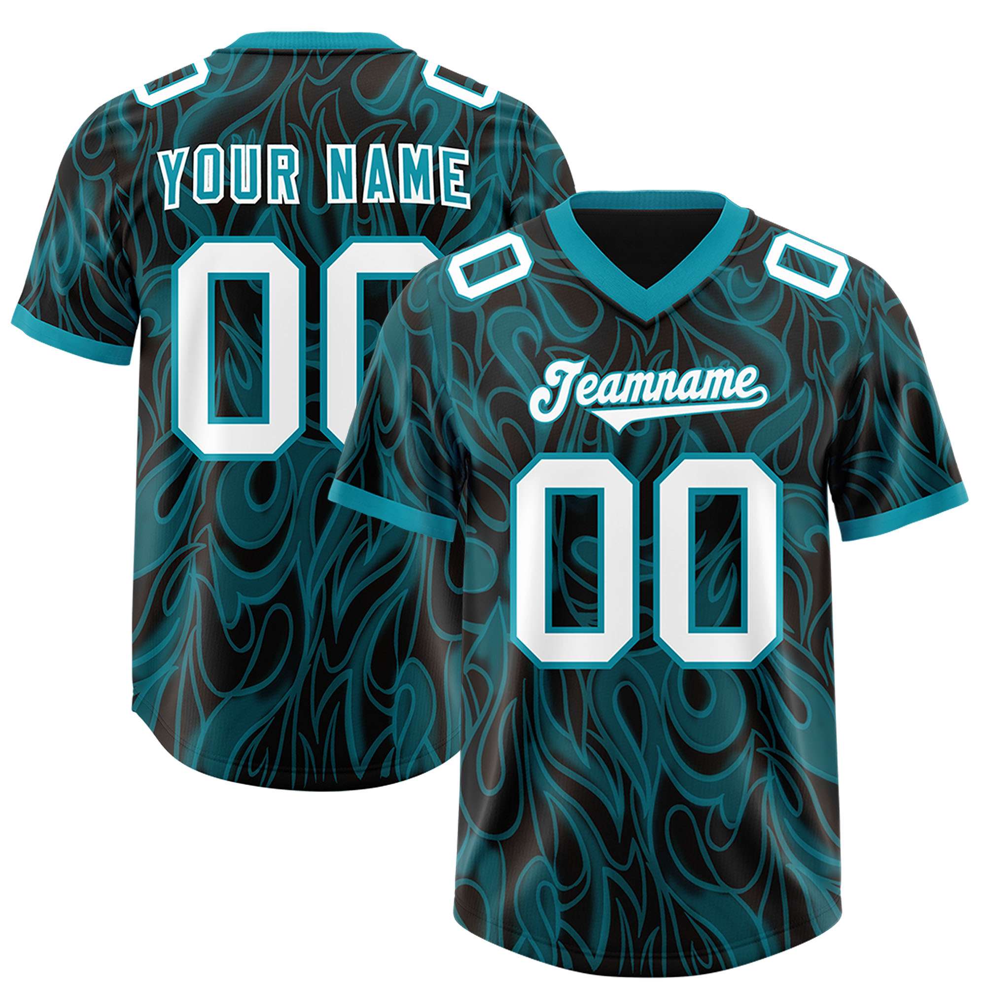 Custom Black Personalized Printed Graffiti Pattern Design Authentic American Football Jersey