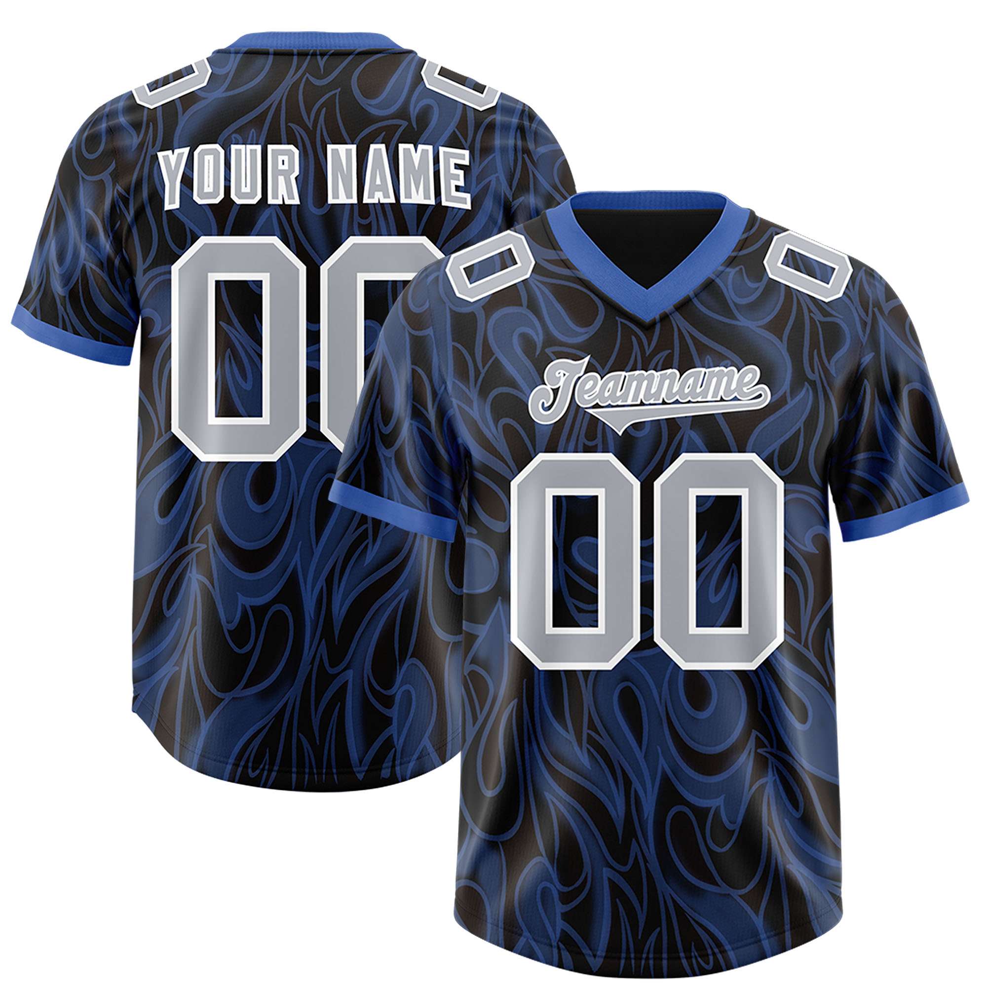 Custom Black Personalized Printed Graffiti Pattern Design Authentic American Football Jersey