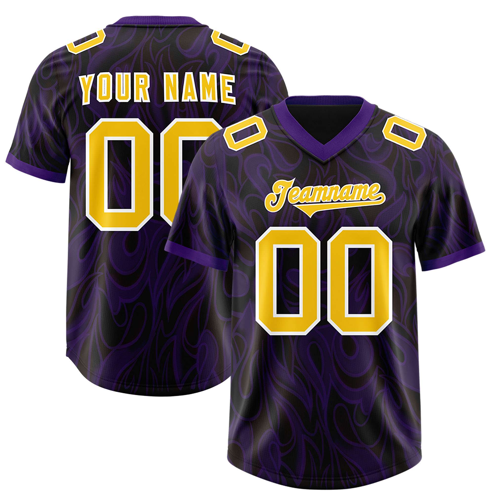 Custom Black Personalized Printed Graffiti Pattern Design Authentic American Football Jersey