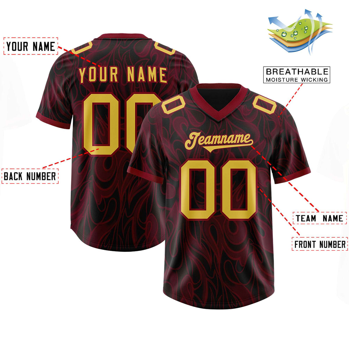 Custom Black Personalized Printed Graffiti Pattern Design Authentic American Football Jersey