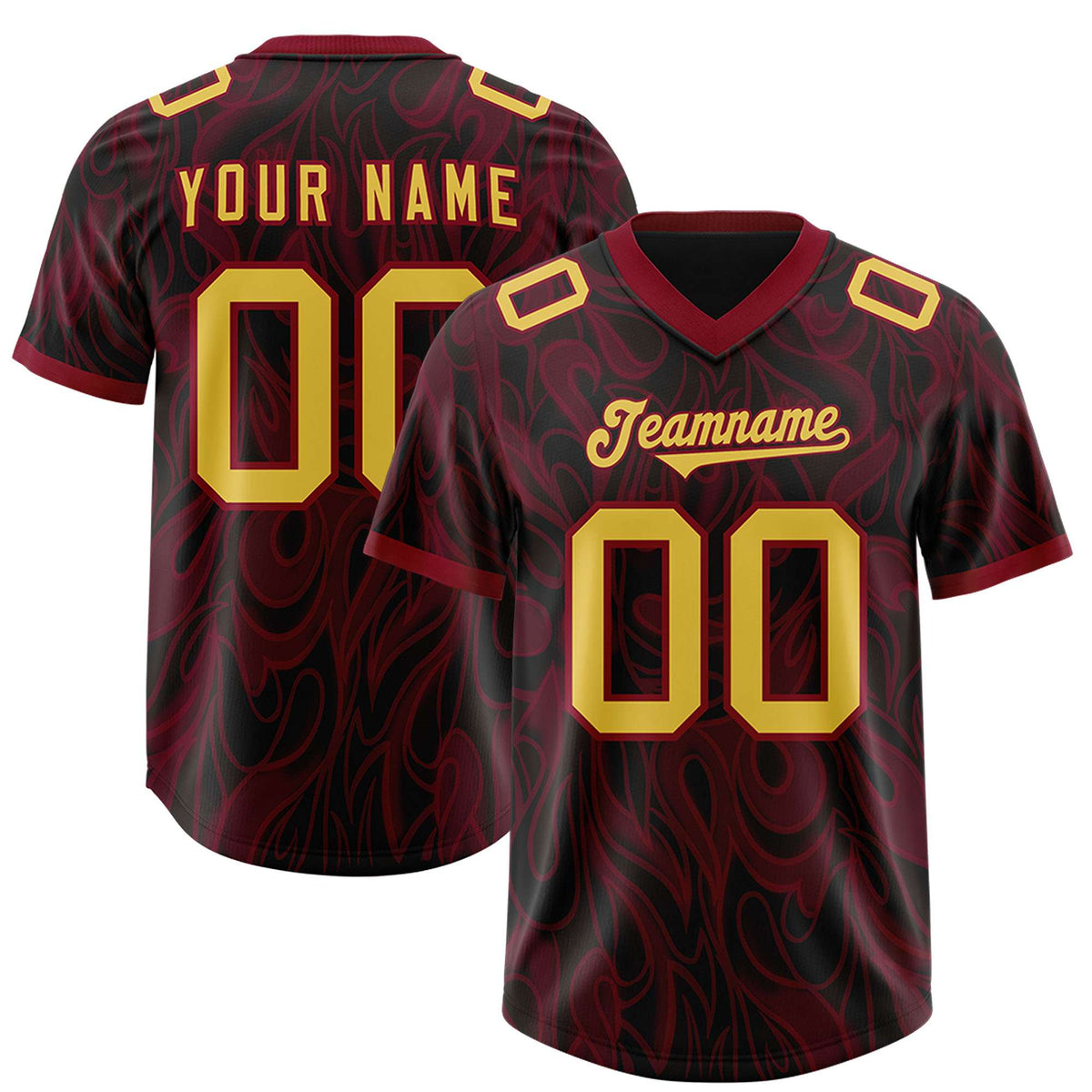 Custom Black Personalized Printed Graffiti Pattern Design Authentic American Football Jersey