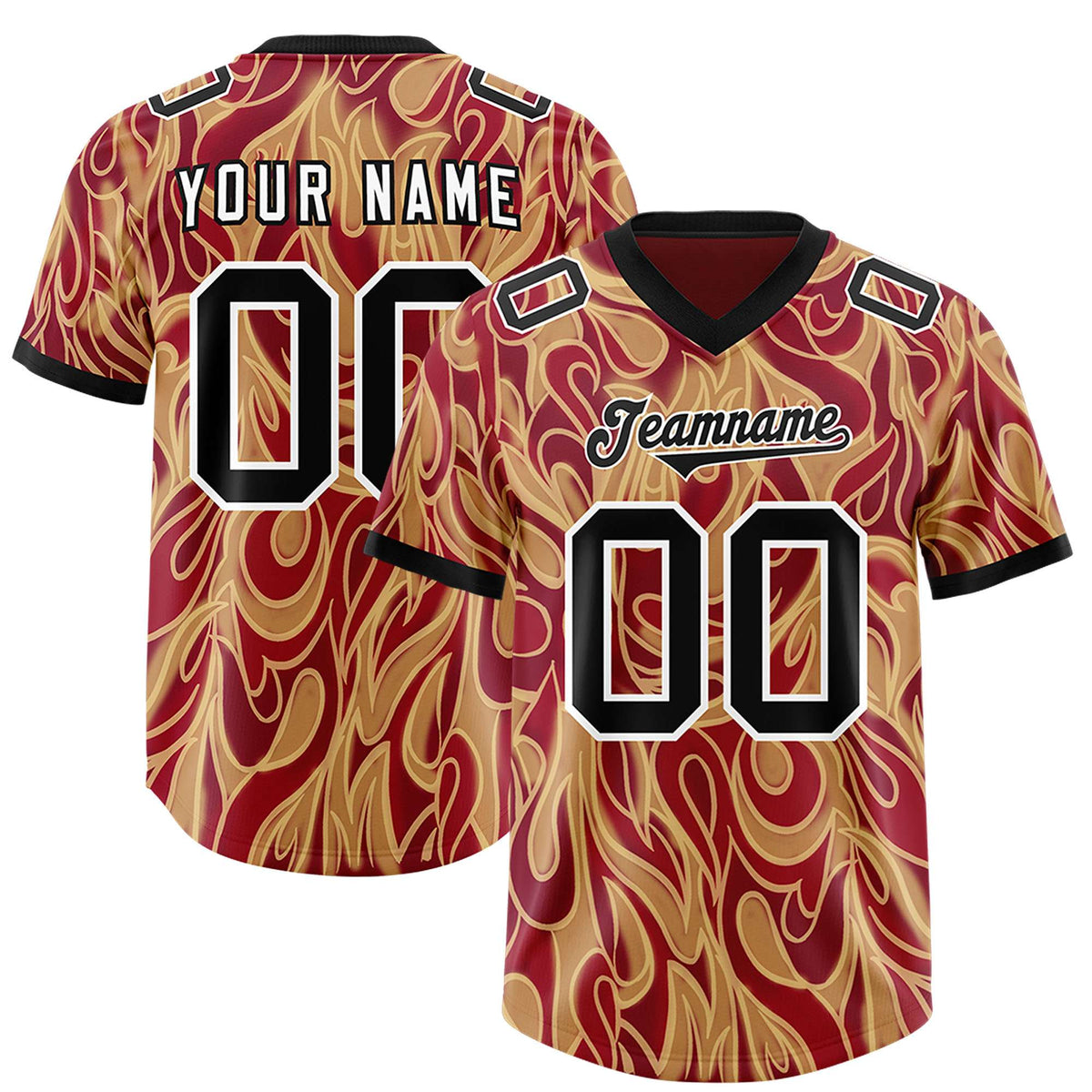 Custom Crimson Personalized Printed Graffiti Pattern Design Authentic American Football Jersey