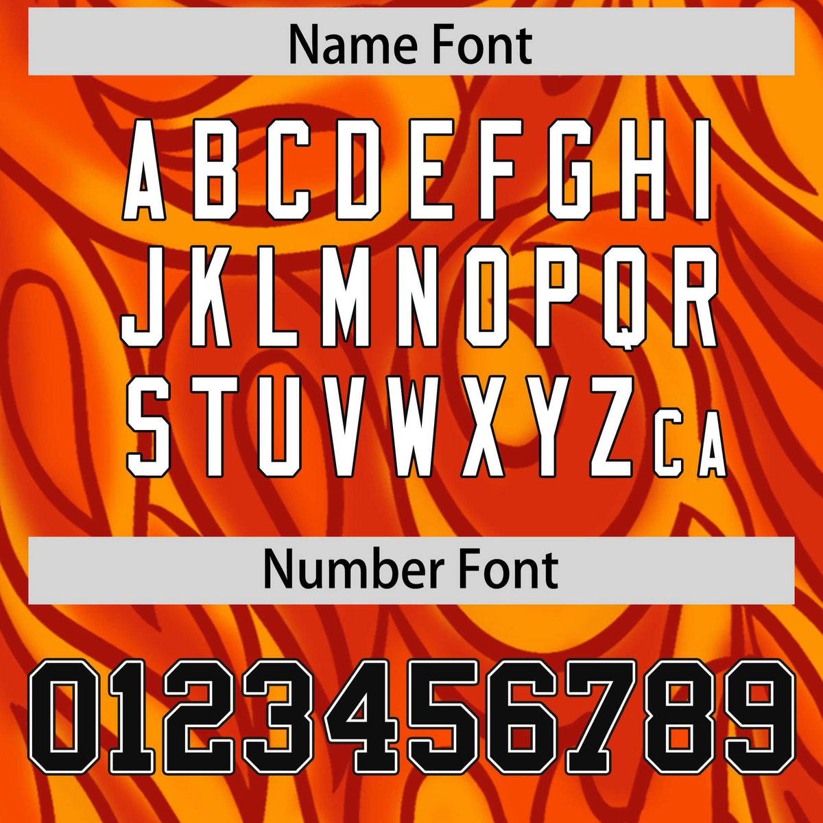 Custom Orange Personalized Printed Graffiti Pattern Design Authentic American Football Jersey