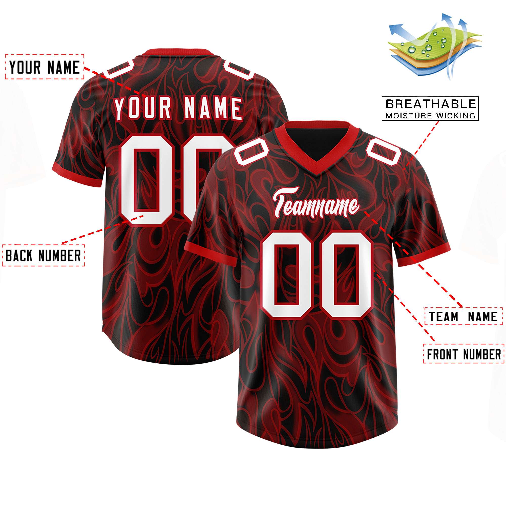 Custom Black Personalized Printed Graffiti Pattern Design Authentic American Football Jersey