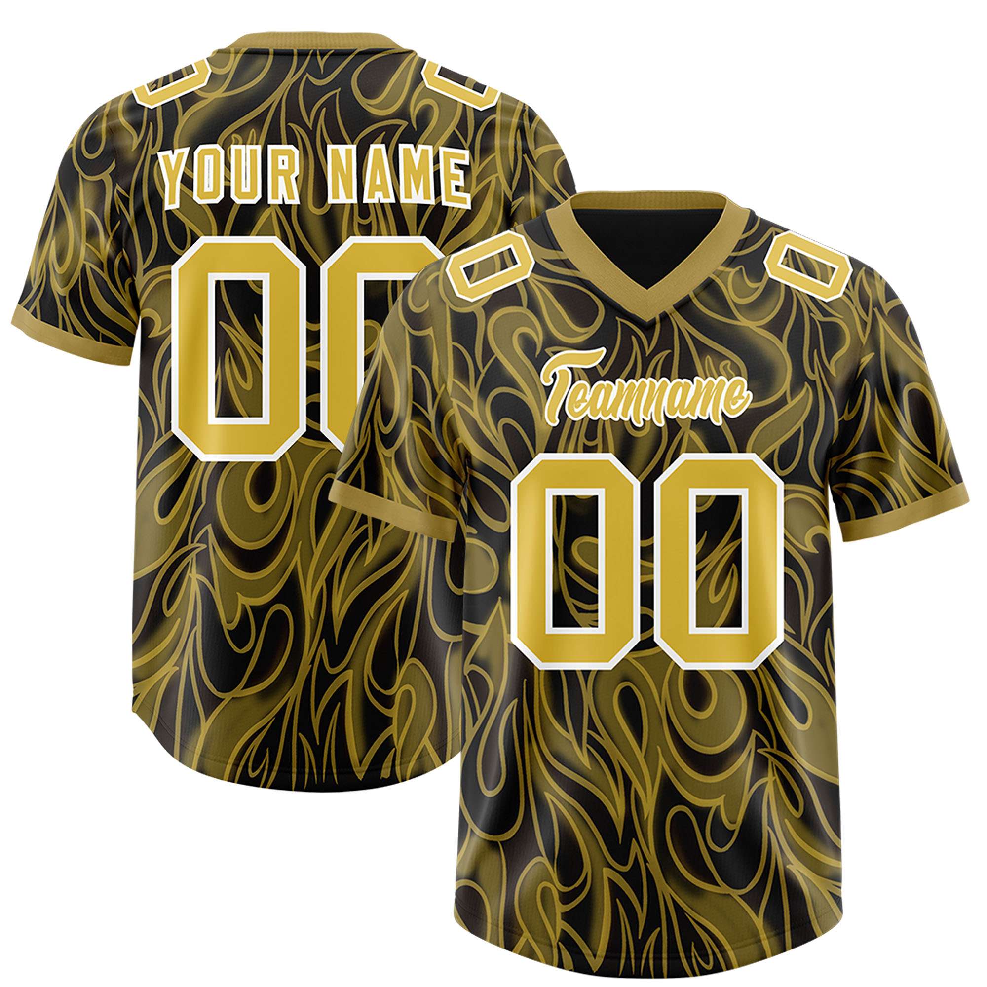Custom Black Personalized Printed Graffiti Pattern Design Authentic American Football Jersey