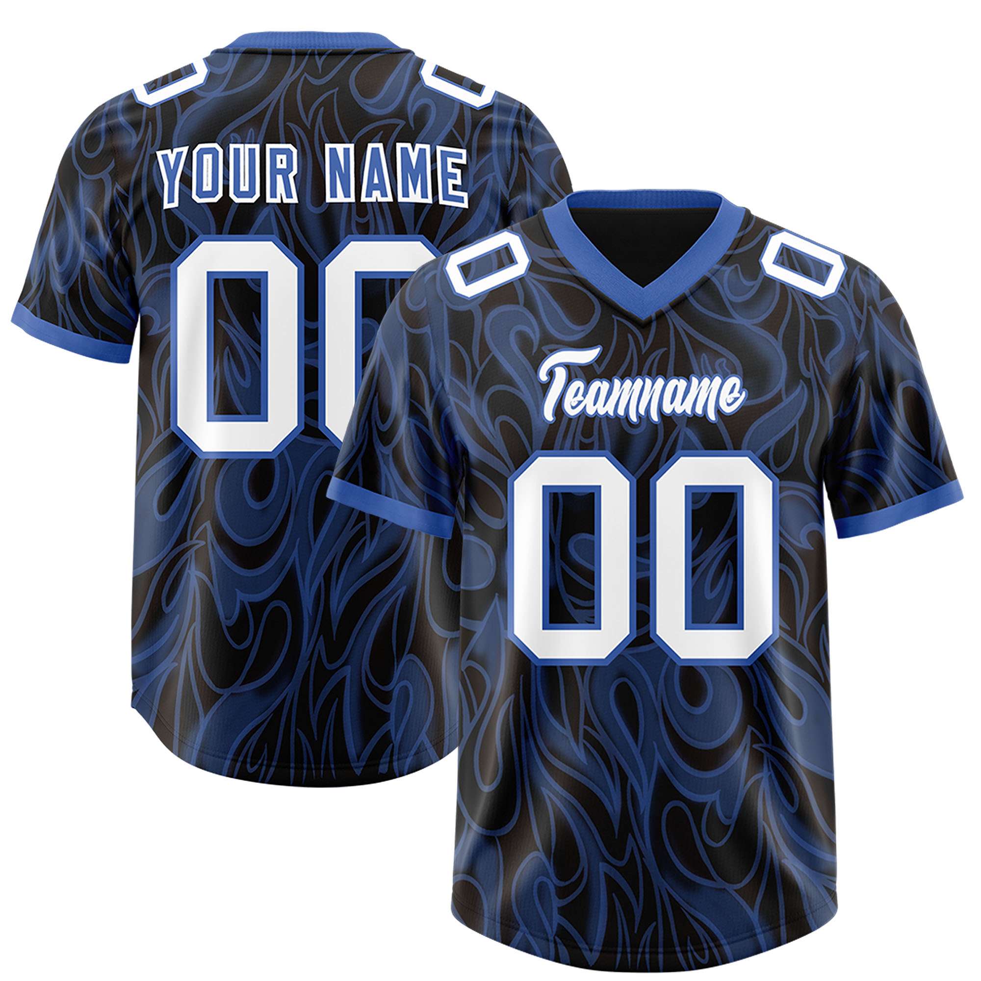 Custom Black Personalized Printed Graffiti Pattern Design Authentic American Football Jersey