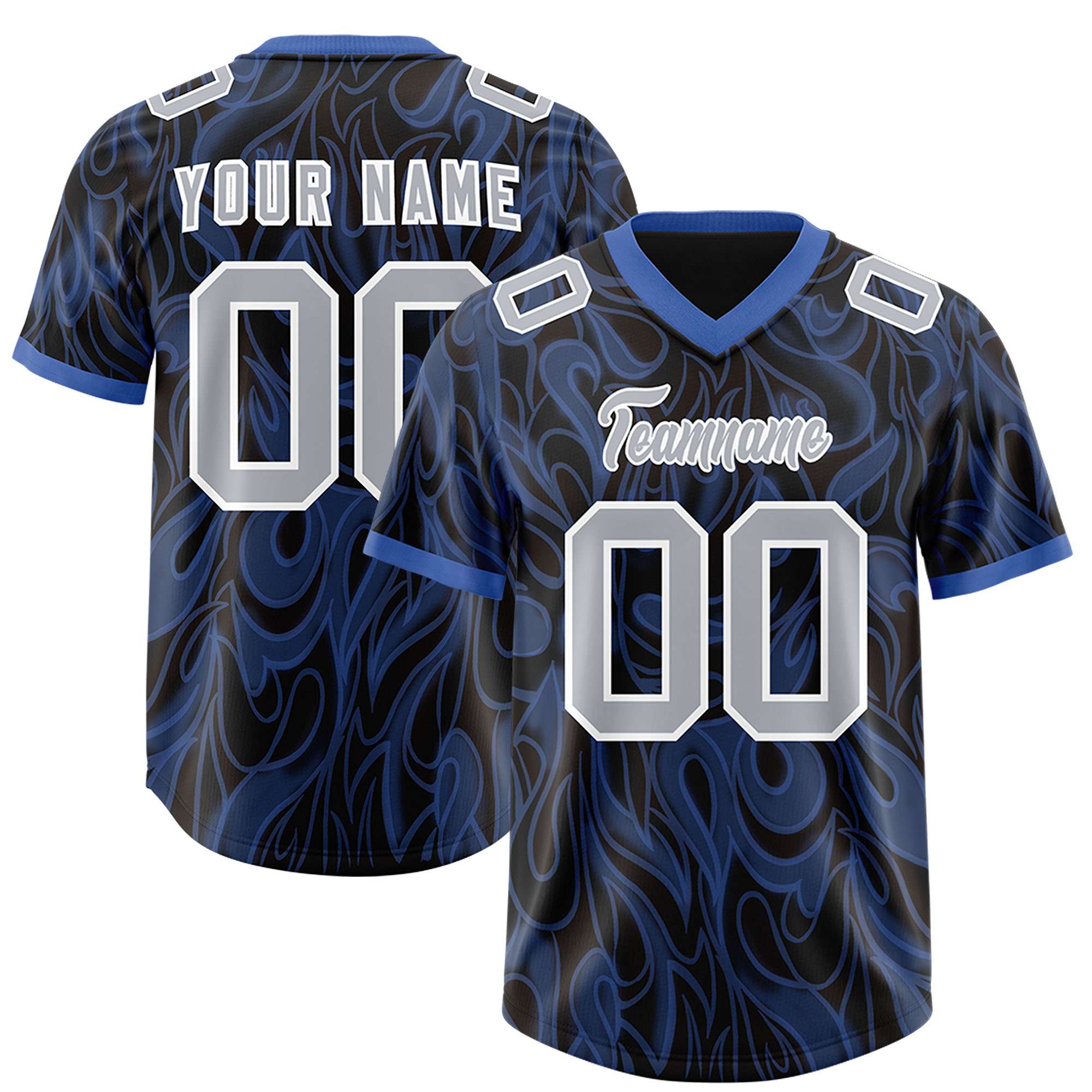 Custom Black Personalized Printed Graffiti Pattern Design Authentic American Football Jersey