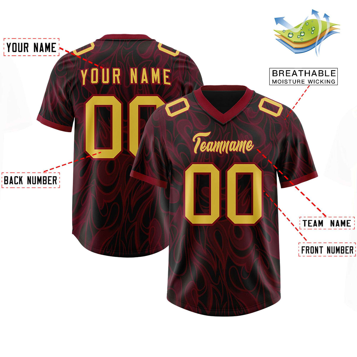 Custom Black Personalized Printed Graffiti Pattern Design Authentic American Football Jersey
