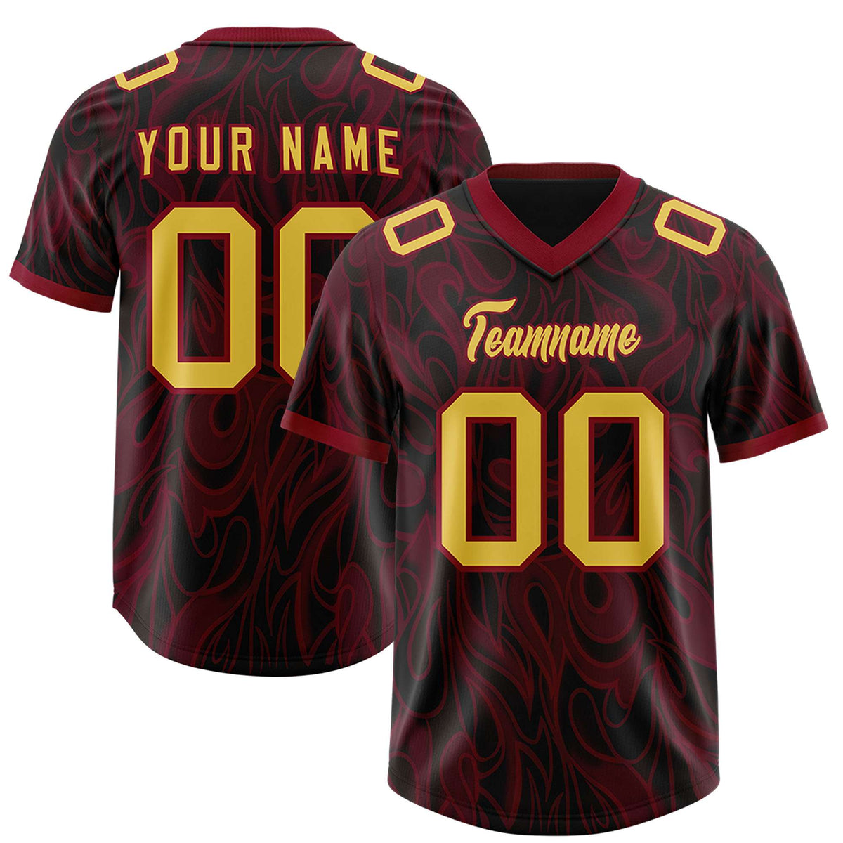 Custom Black Personalized Printed Graffiti Pattern Design Authentic American Football Jersey